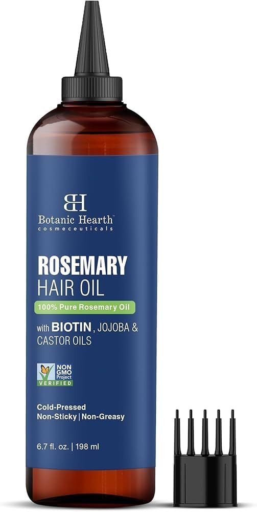Botanic Hearth Haaröl ROSMARIN Haarwachstum & stärkende Pflege, 198ml, mit Biotin, Jojoba- & Rizinusöl, nährend & volumengebend