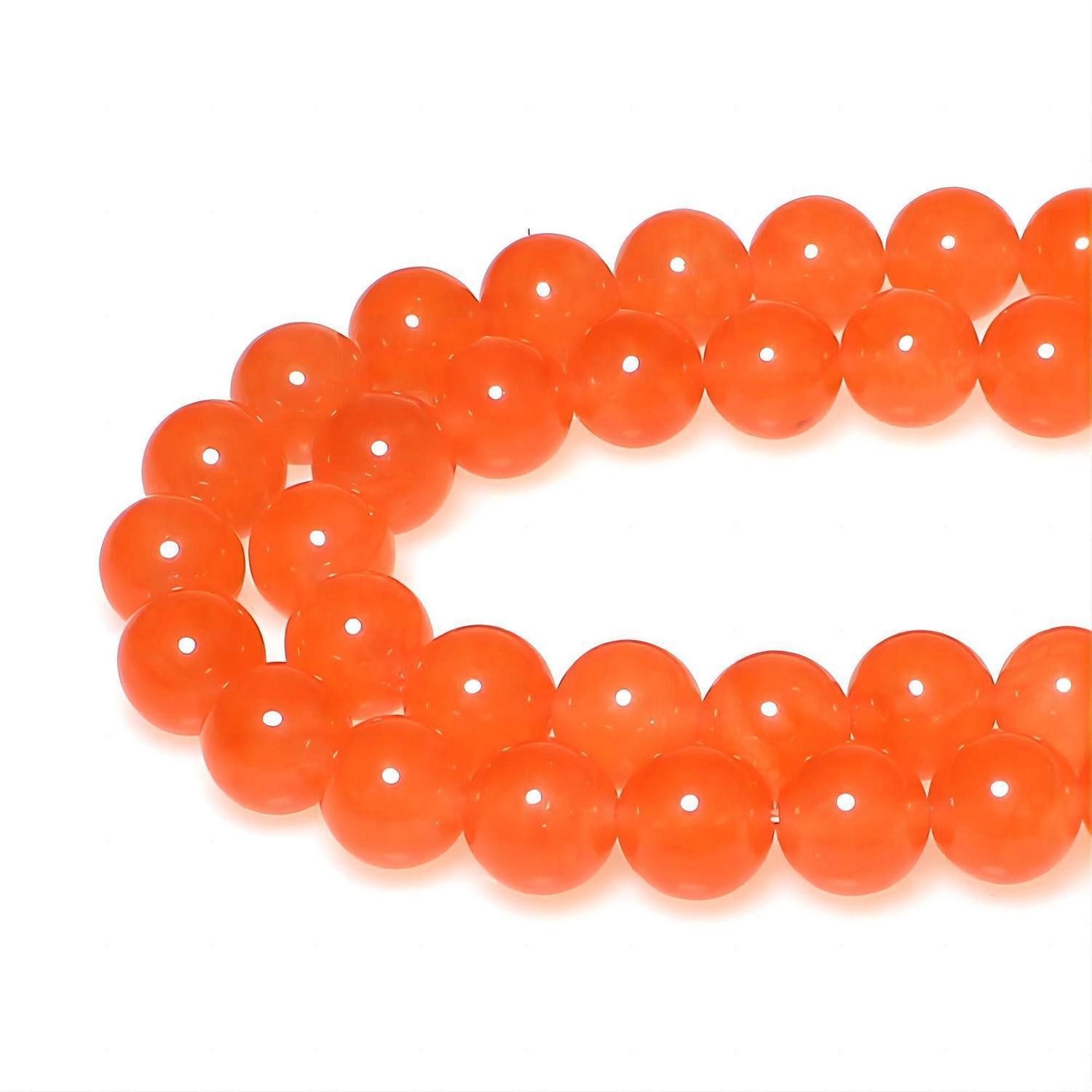 LuxusKollektion Bastelperlen Perlen Orange Jade 6mm 60 Stk, (60-tlg)