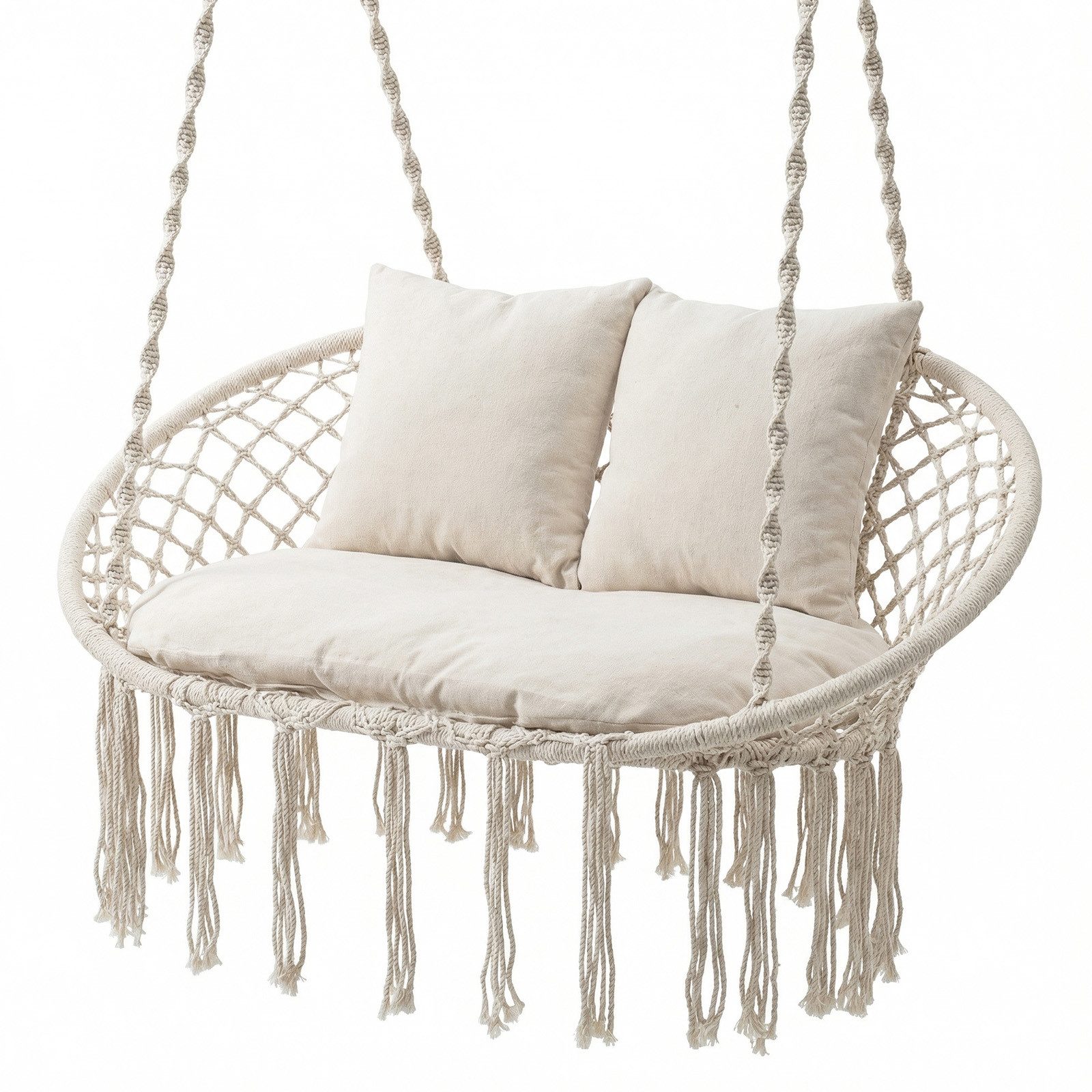 COSTWAY Hängesessel (1-St), Hängestuhl Boho, Hängekorb für Garten