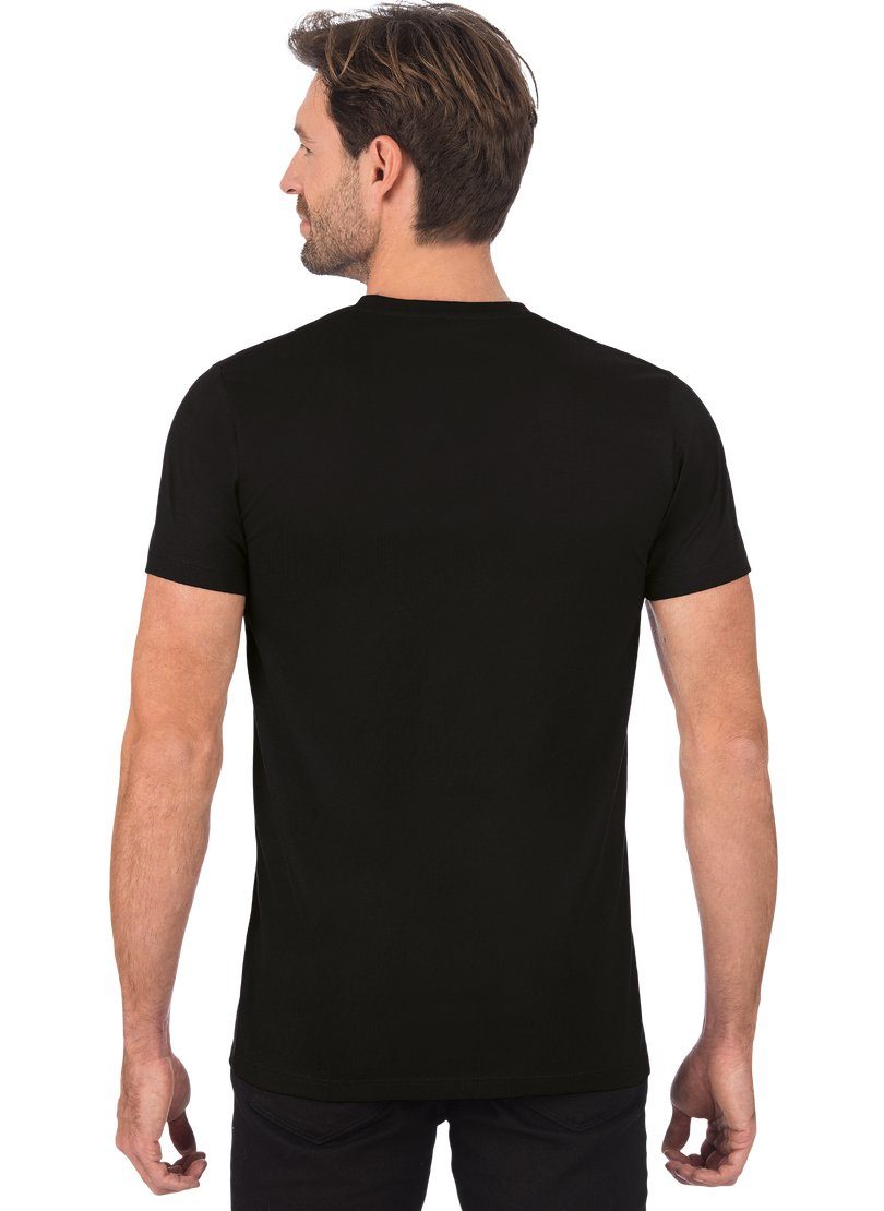 T-Shirt Baumwolle Slim schwarz T-Shirt TRIGEMA DELUXE Trigema Fit aus