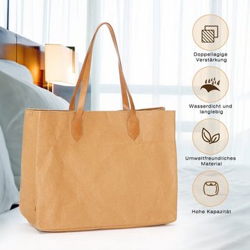 MULISOFT Einkaufsbeutel, 25 l, Kraft-Papier-Tote Bag, vegane robuste Tasche