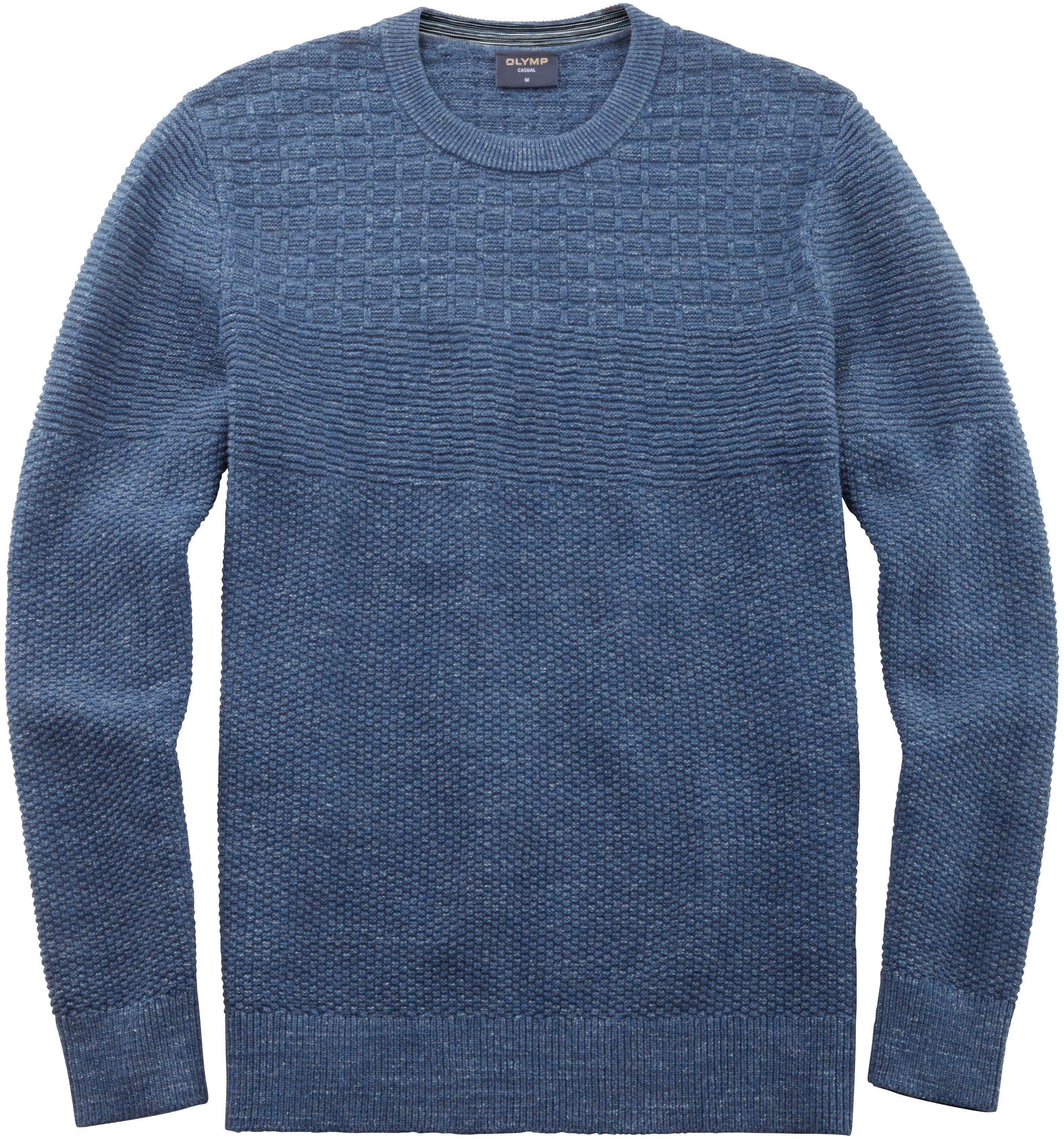 fit rauchblau Strickpullover Regular OLYMP