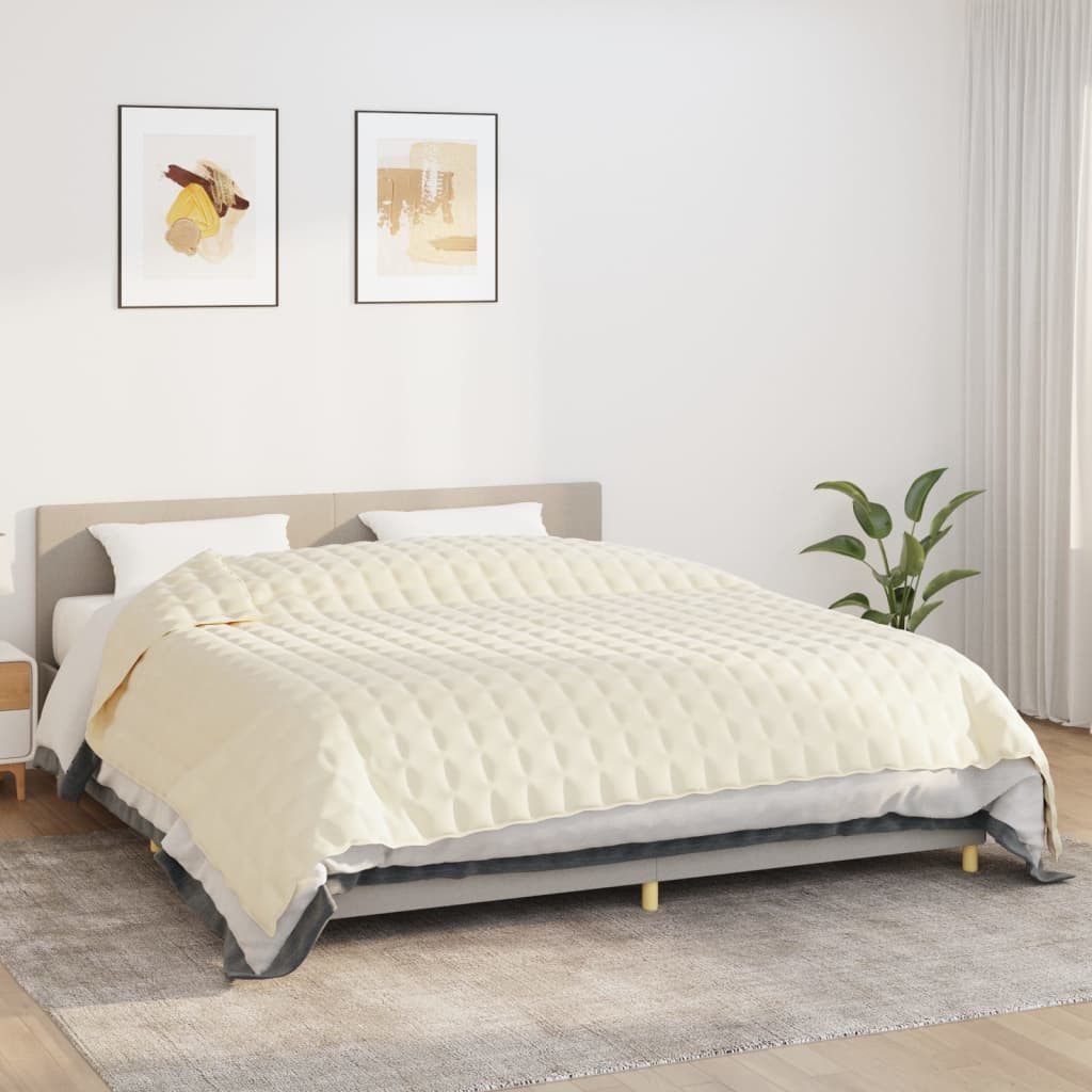 vidaXL Einziehdecke 220 x 260 cm Gewichtsdecke Hellcreme 220x260 cm 15 kg Stoff Bettdecke