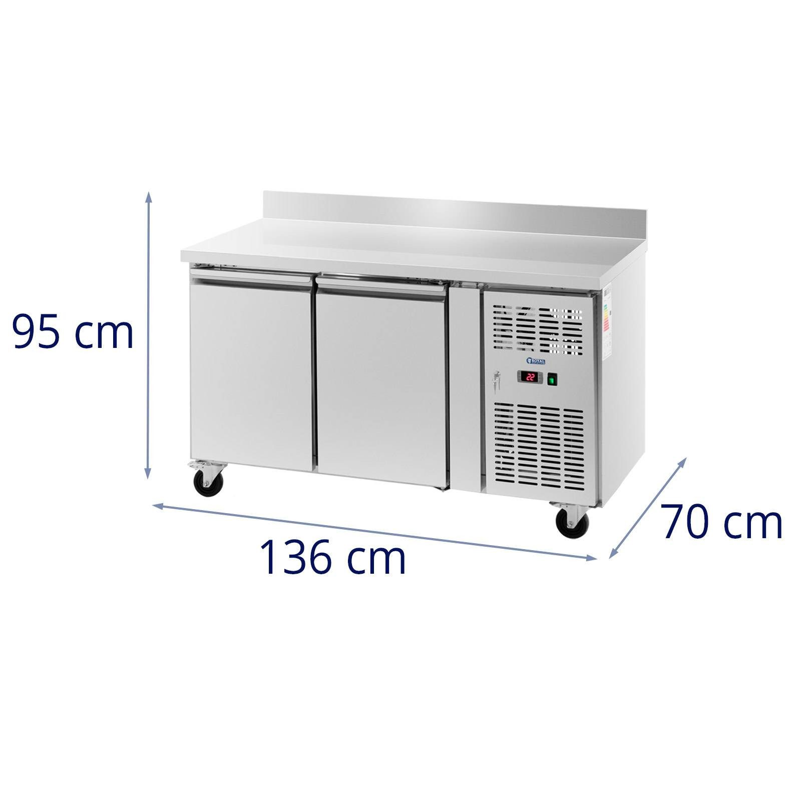 Royal Catering Kühlschrank RCRT-2D280RE, 95 cm hoch, 70 cm breit