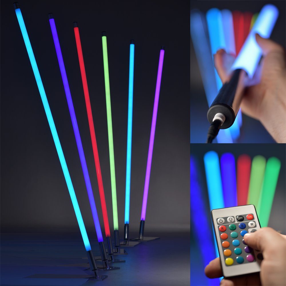NYVI LED Dekolicht »LED RGB Leuchtstab mit Fernbedienung - Lichtstab mit 8  Farben & 6 Farbwechsel-Programmen«, LED fest integriert, Farbwechsel,  Dimmbar, Niedriger Energieverbrauch, Hohe Lebensdauer