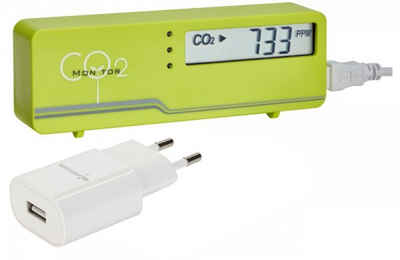 TFA Dostmann Raumthermometer AirControl Mini CO2 Messgerät CO2 Ampel CO2 Warner TFA 31.5006 Plus incl Netzstecker