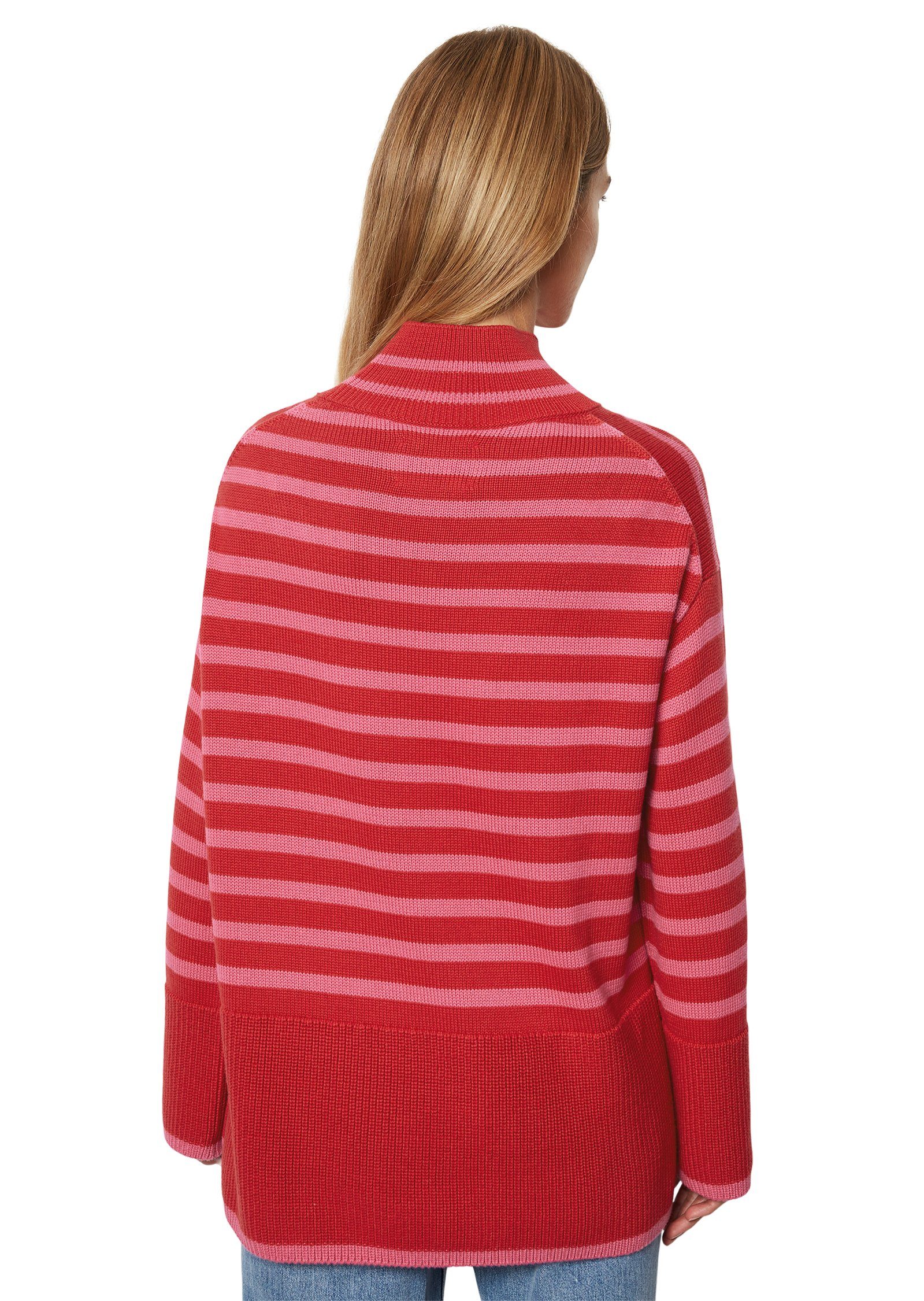 Marc O'Polo red oversized multi/shiny Strickpullover