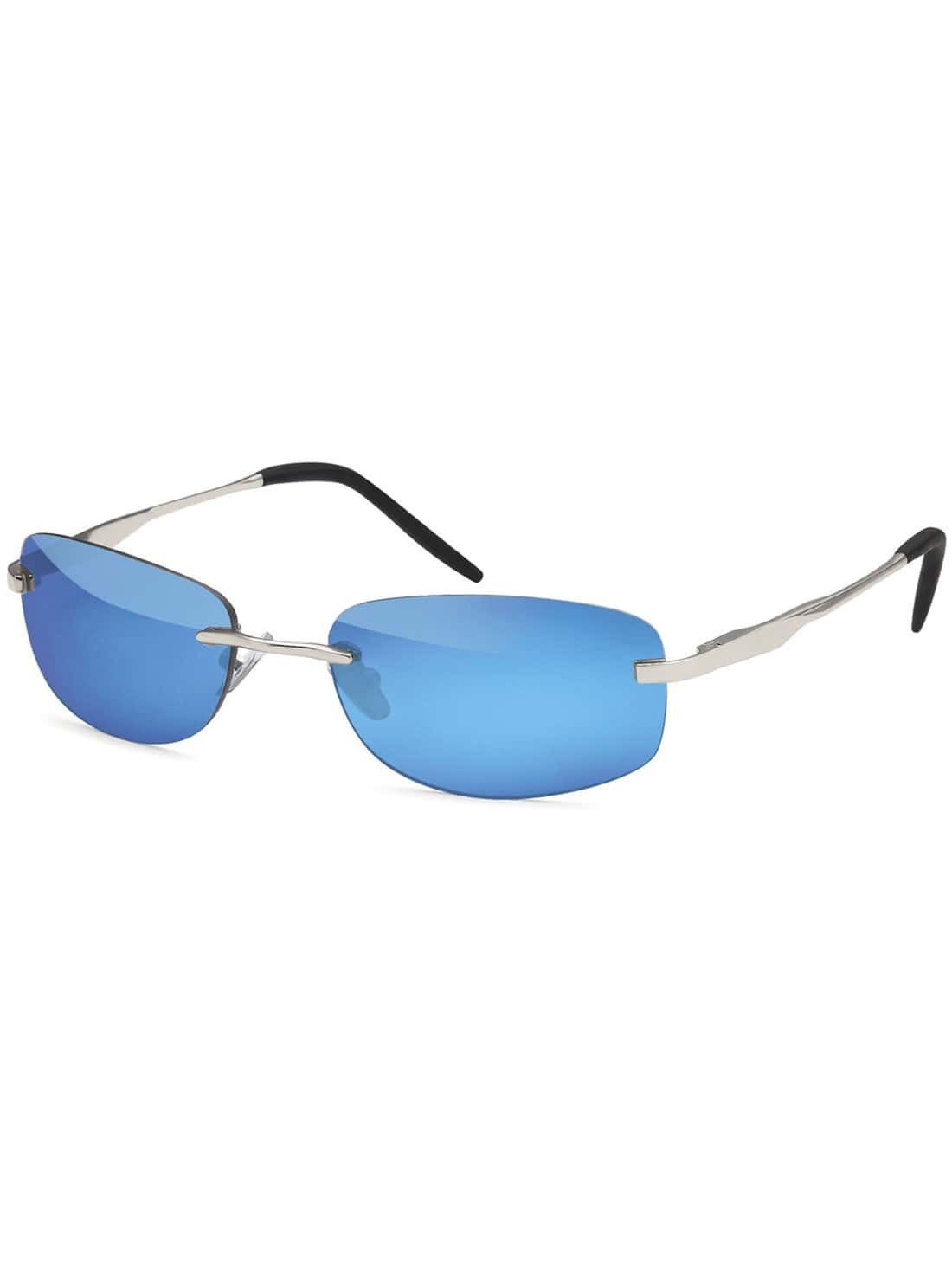 schwarzen Sonnenbrille mit (1-St) Eyewear Herren Linsen Blau Sonnenbrille BEZLIT Desginer