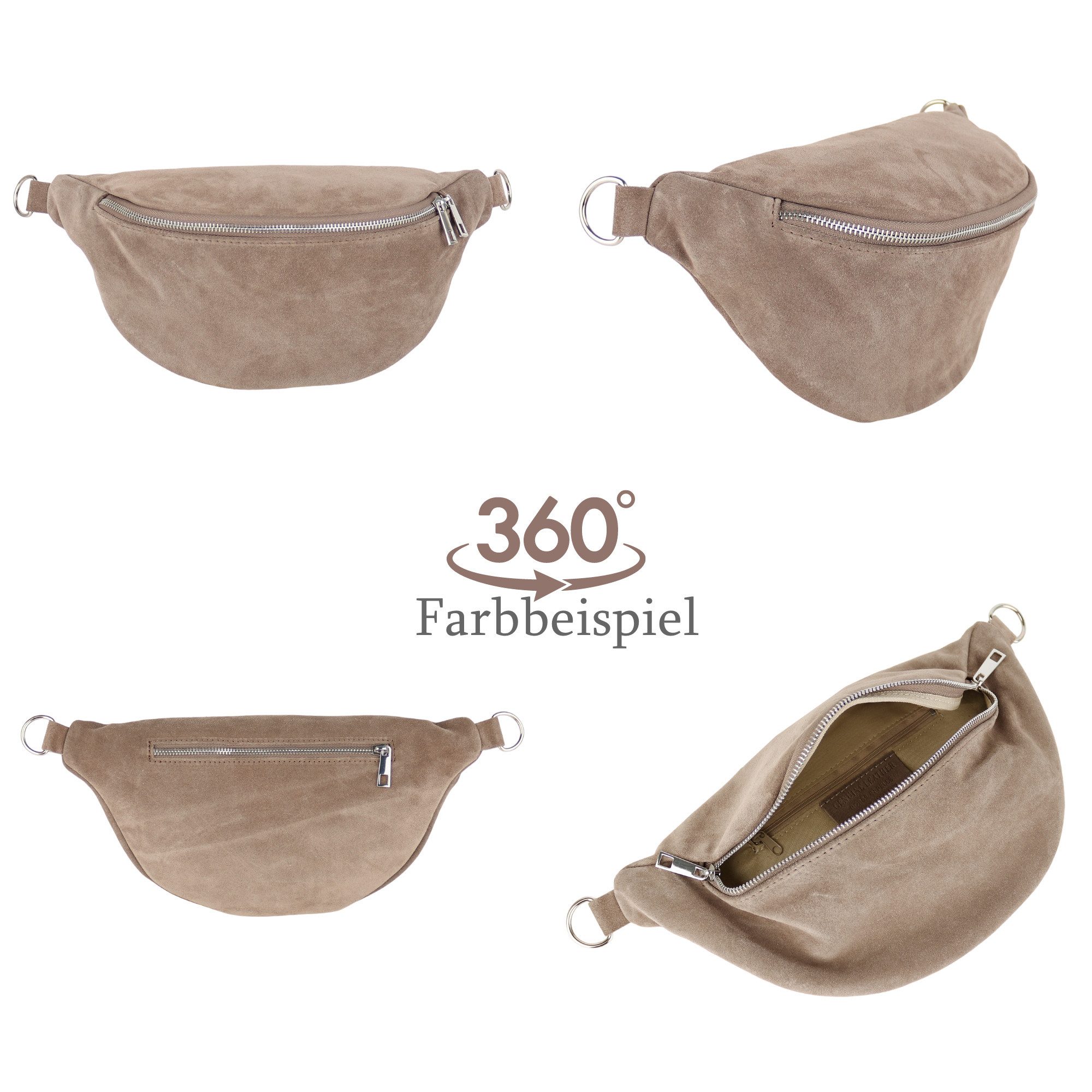 MIRROSI Bauchtasche Damen, Wildleder, Made in Italy, Umhängetasche, Brustta günstig online kaufen