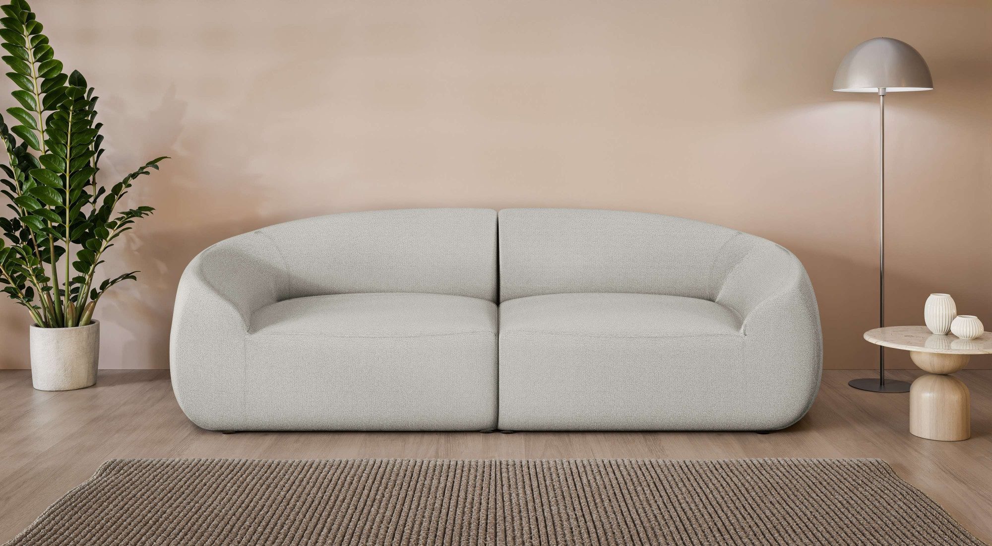 LeGer Home by Lena Gercke Big-Sofa YANI, Designersofa, organische Form, Maße B/T/H: 240/64/81 cm, mit Wellenunterfederung, auch in Bouclé, passend zur Serie