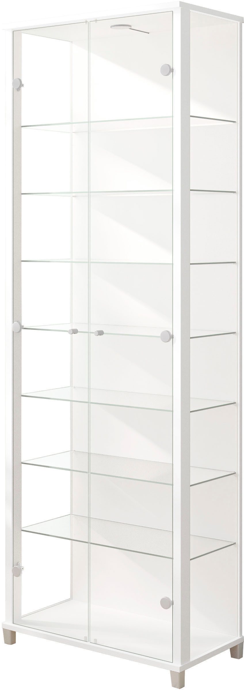 fif möbel Vitrine Optima Standvitrine, Glastüren, 7 Böden, LED, vielseitig, perfekt für Sammler