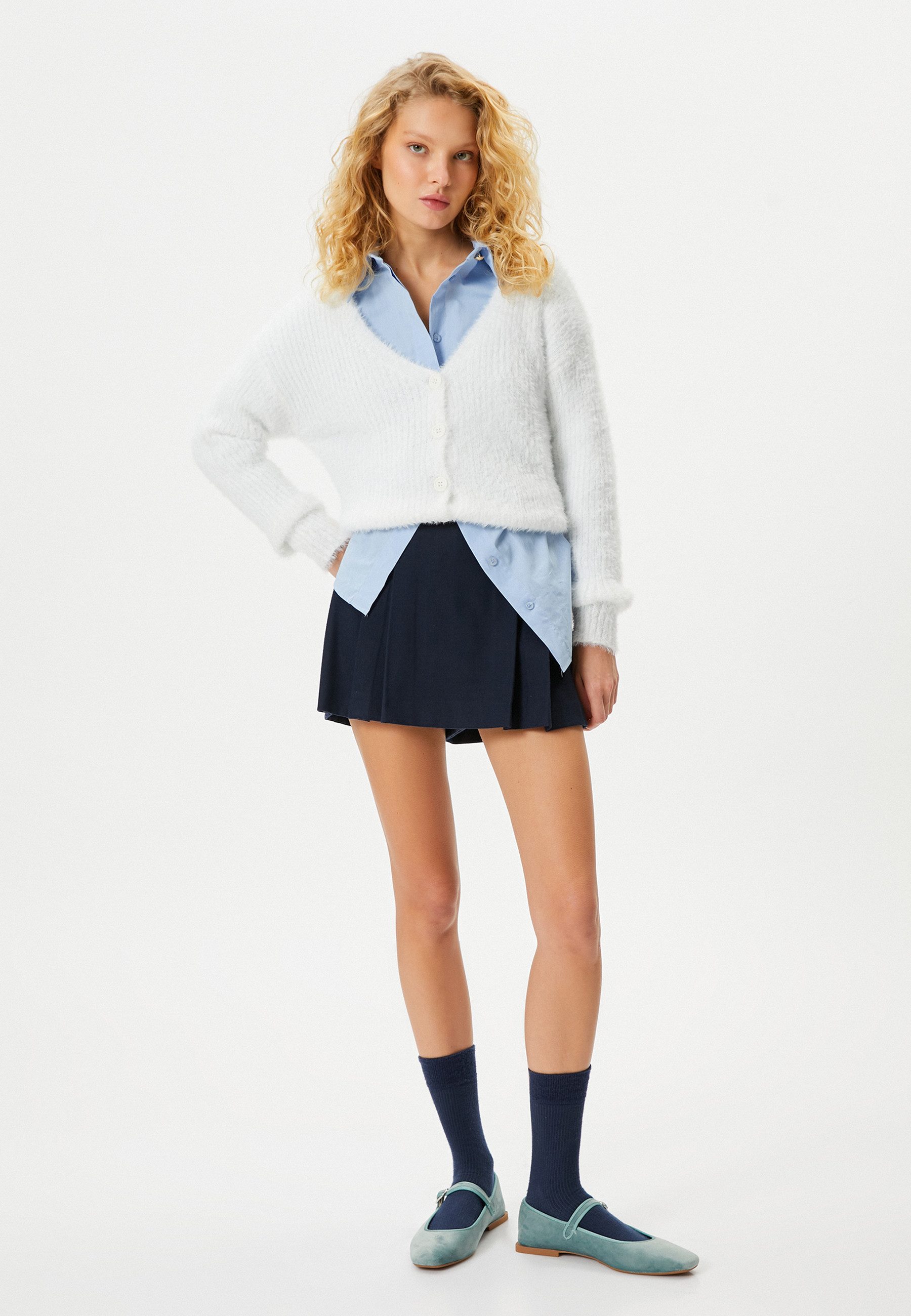 Koton Cardigan V-Kragen Mit Knöpfen Cardigan günstig online kaufen