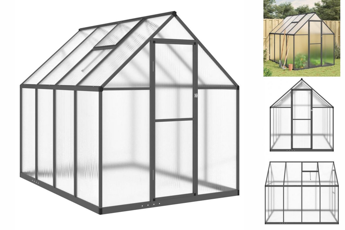 vidaXL Gewächshaus Gewächshaus mit Fundamentrahmen Anthrazit 224x169x195 cm Alu schwarz | Rabatt: 24% vidaXL Gewächshaus Gewächshaus mit Fundamentrahmen Anthrazit 224x169x195 cm Alu schwarz | Rabatt: 24%
