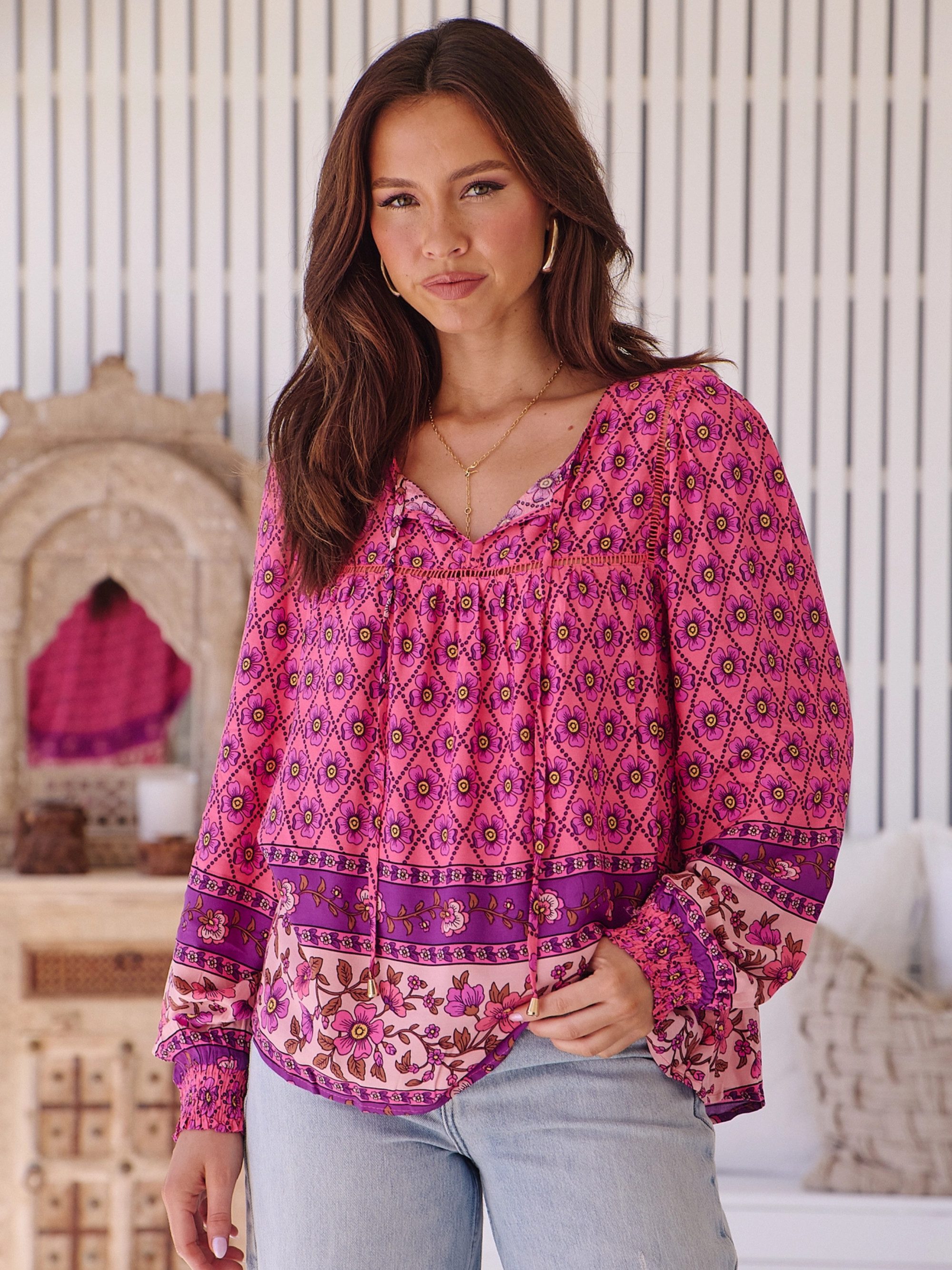 ANNIS Fashion & Accessoires Tunika "PINK PARADISE" v. Jaase (1-tlg) NEU, farbenfroh, aus weich fließender Viskose