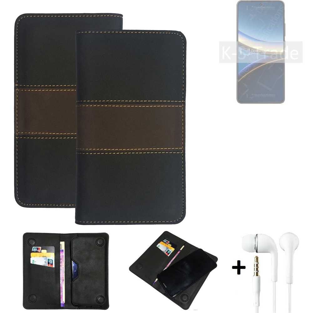 K-S-Trade Handyhülle für POCO F7 Pro, Handyhülle + Kopfhörer Schutzhülle Walletcase Bookstyle Tasche