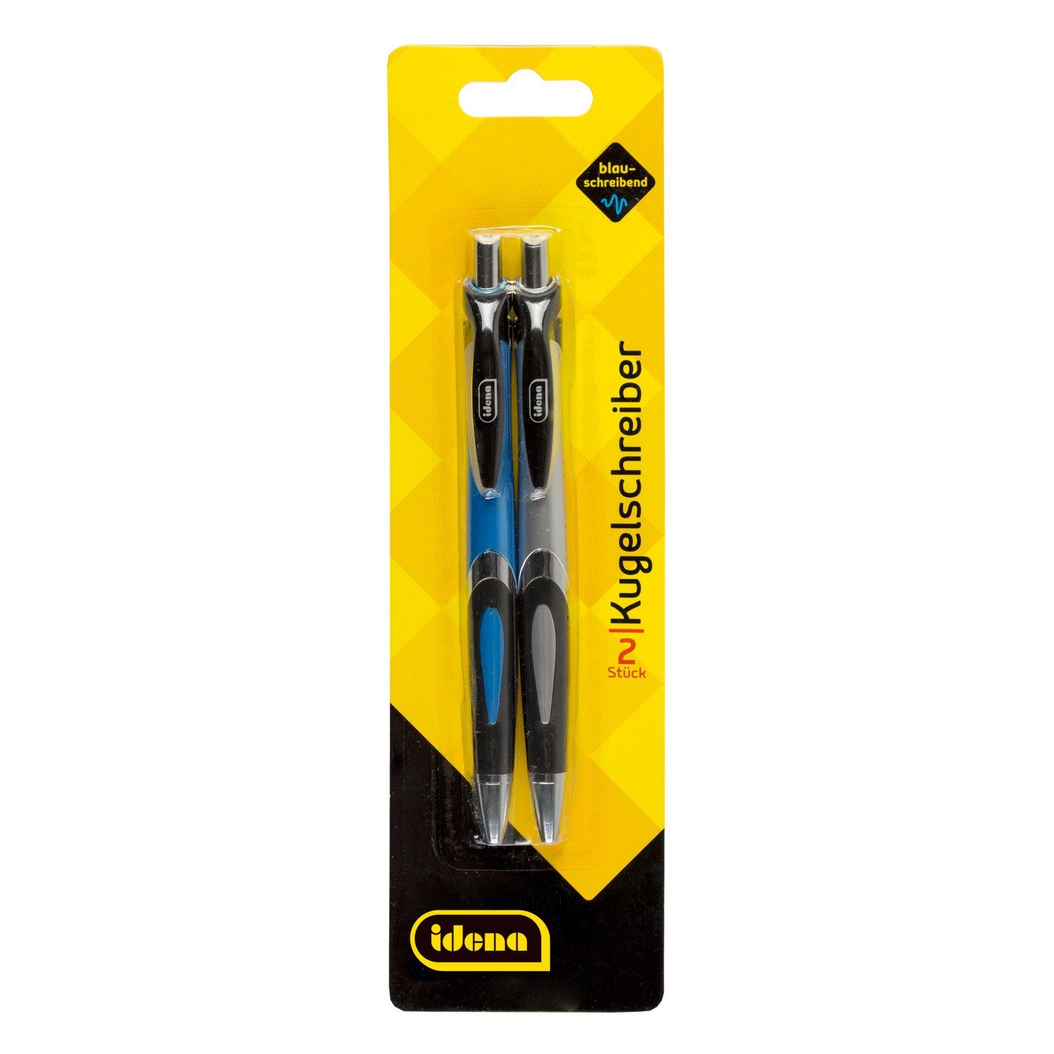 Idena Kugelschreiber Idena 512405 - Stück, und blau Druckkugelschreiber, silber 2