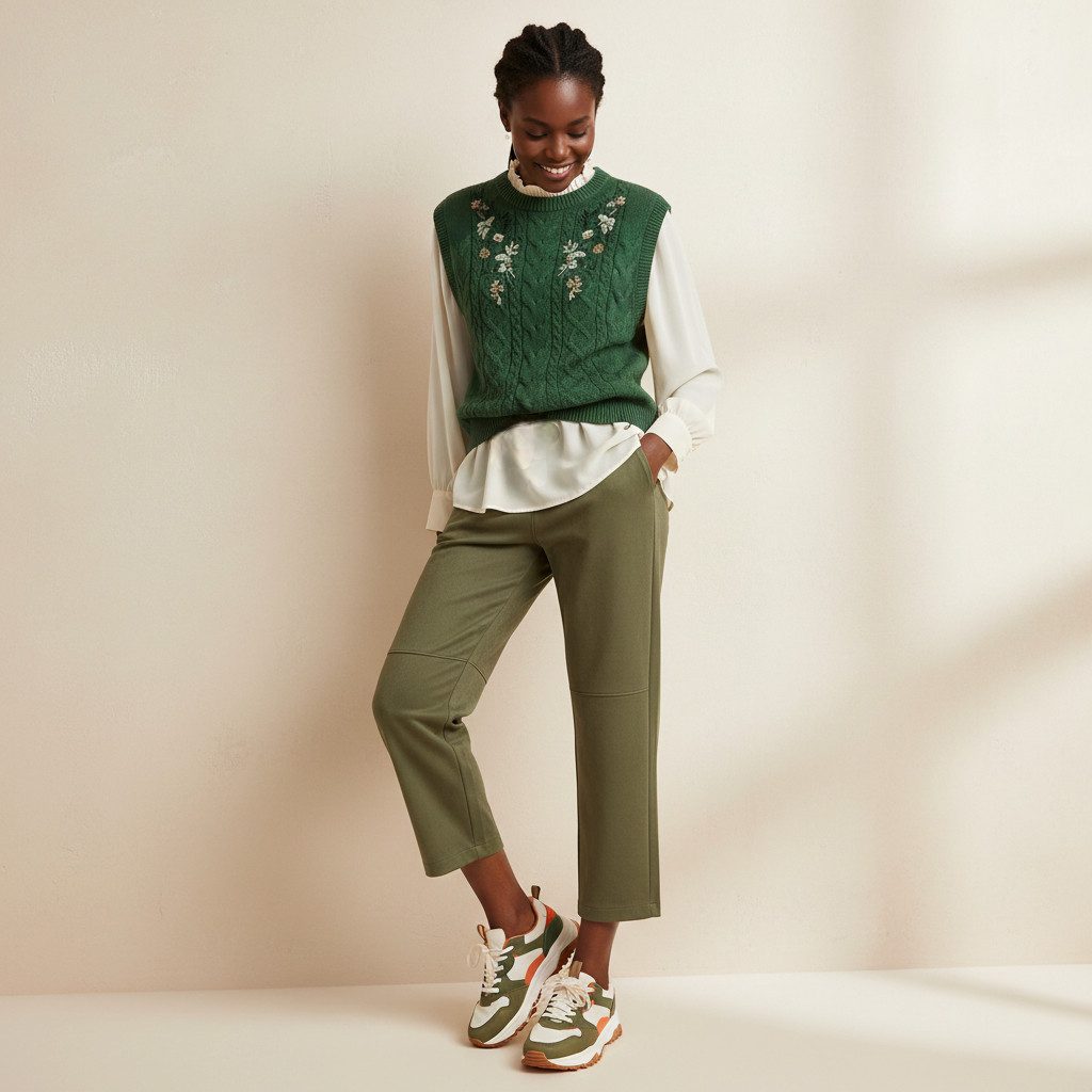 May Gem Schlupfhose Damenhose in Velourleder-Optik