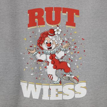 Shirtracer Sweatshirt Rut un Wiess Clown Karneval Köln Rot Weiss (1-tlg) Karneval & Fasching
