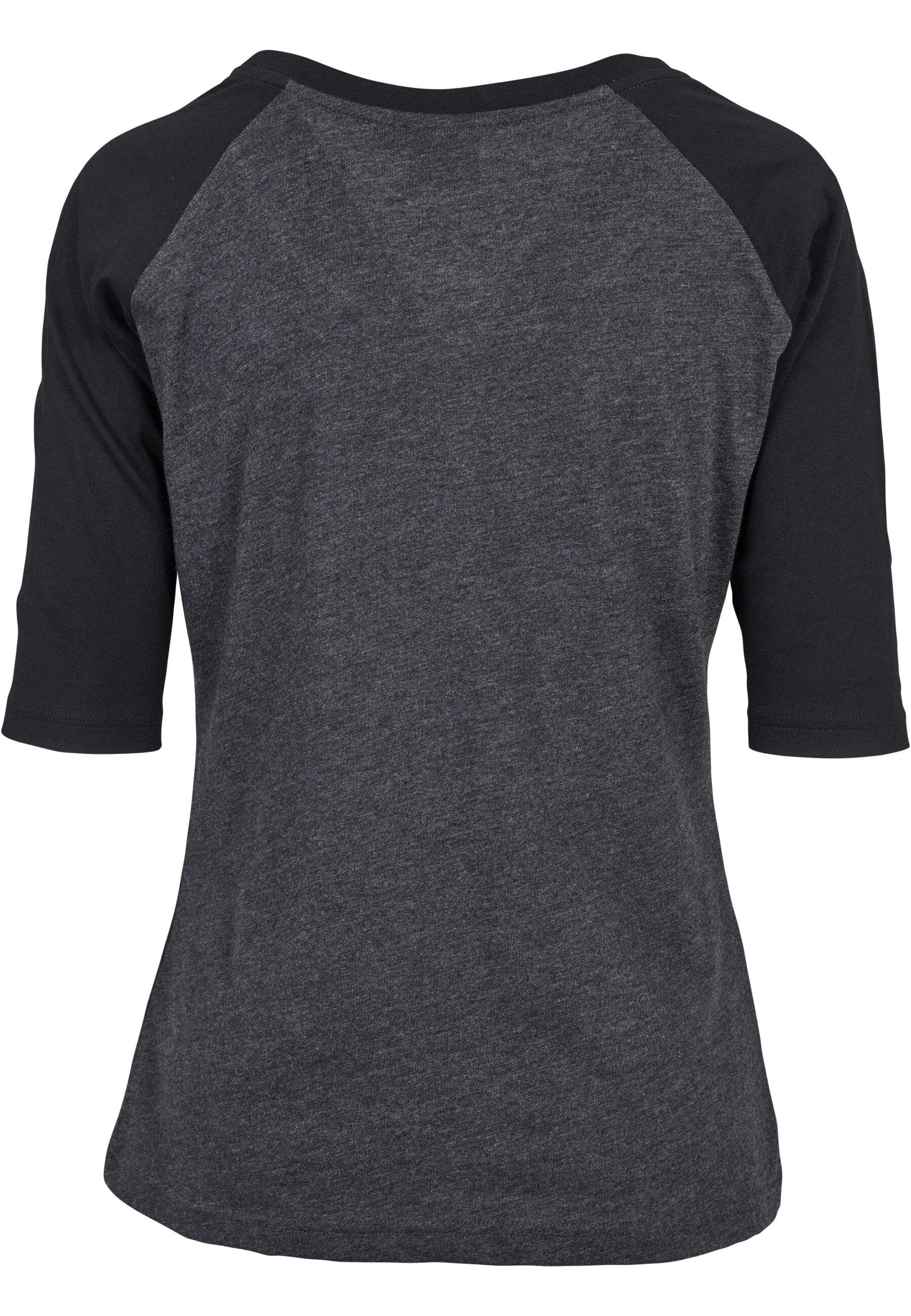 URBAN CLASSICS Kurzarmshirt Damen charcoal/black Tee Raglan (1-tlg) Contrast Ladies 3/4