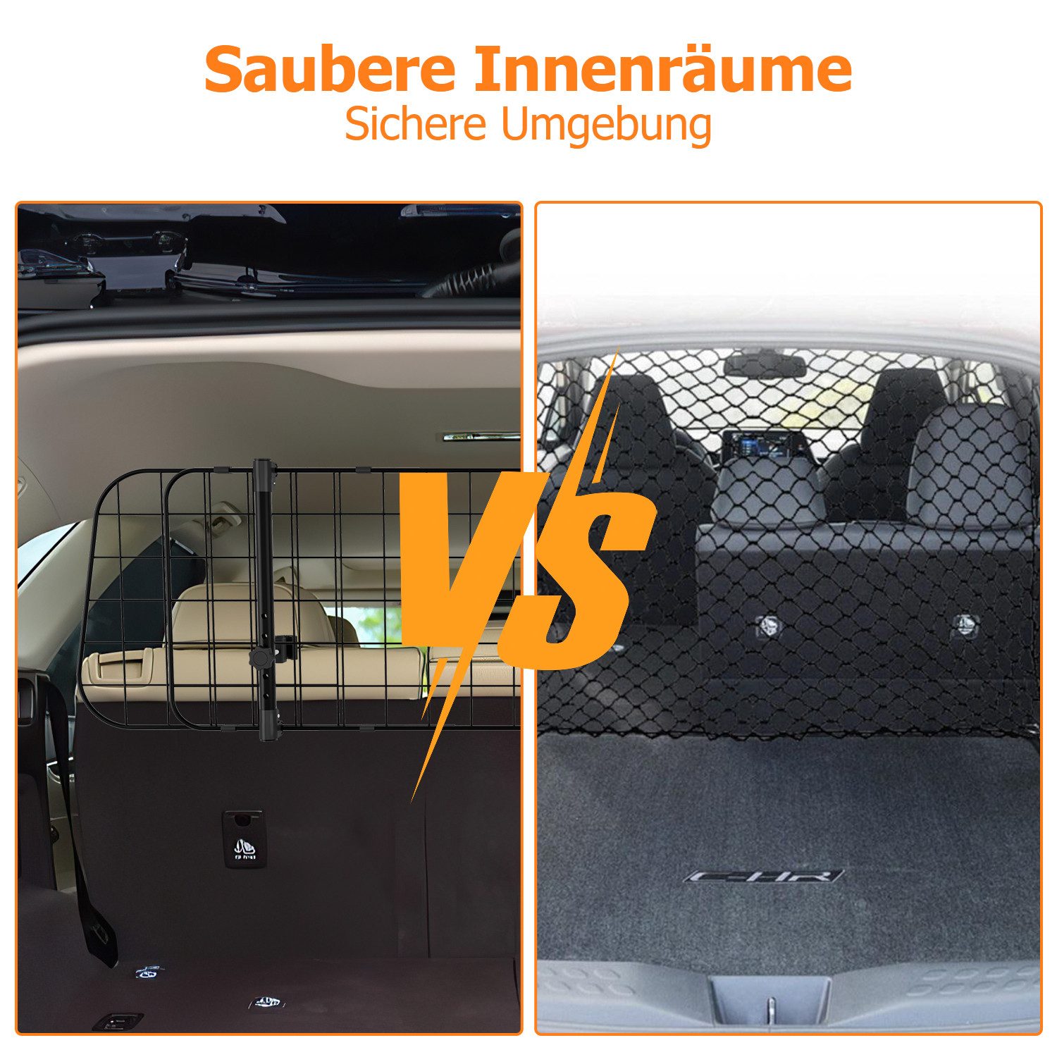 Clanmacy Hundegitter hundegitter auto verstellbare Breite Hundeschutzgitter schwarz – Bild 5 von 5