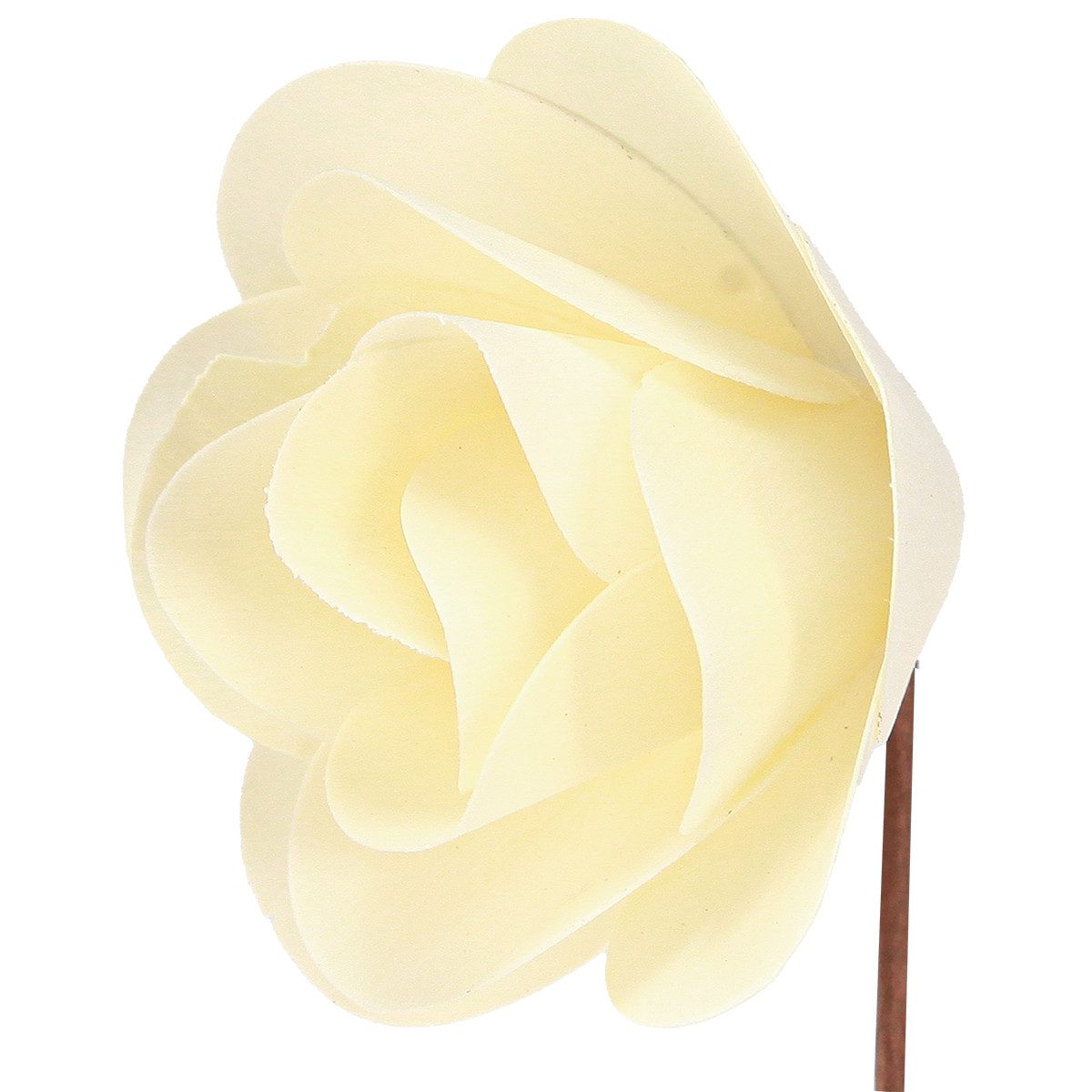 Kunstblume Deko Rosen Creme Künstliche Rosen Holzrosen Ø7,5cm 12 St -, 12 Stück, Florists Products, Höhe 6 cm