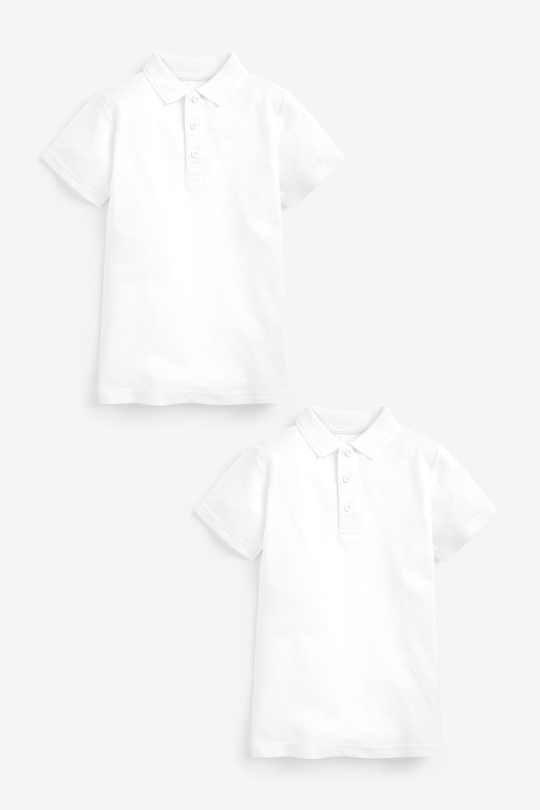Next Poloshirt Knitterfreie Schul-Polo-Shirts mit Klettverschluss (2-tlg)