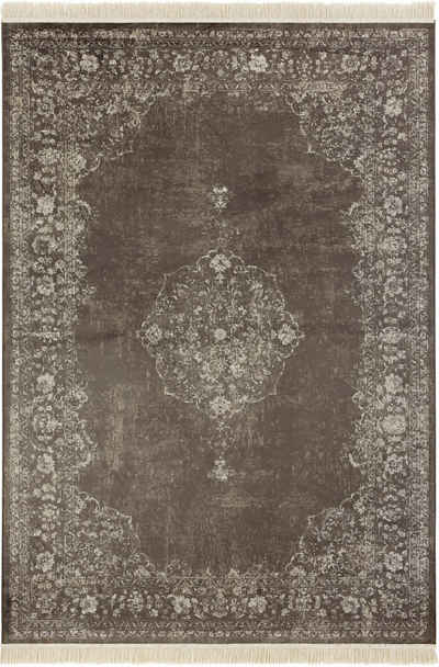 Teppich Orient Vintage Medaillon, NOURISTAN, rechteckig, Höhe: 5 mm, Orientalisch mit Fransen, Orient, Wohnzimmer, Schlafzimmer, Esszimmer