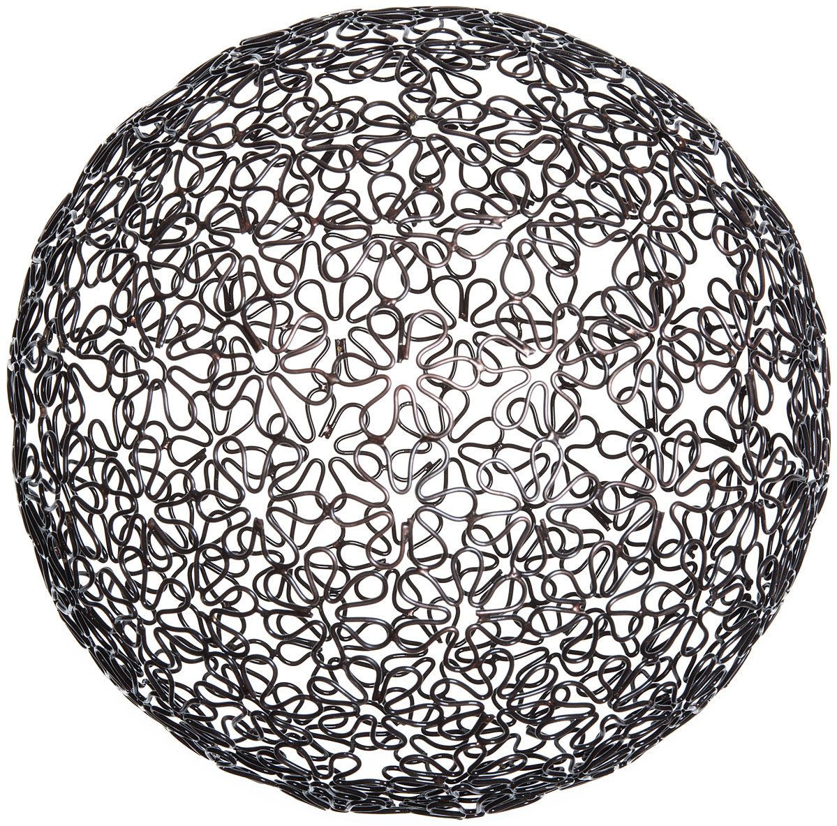 Eurosand Dekokugel METALL-Ornamentkugel BLUME Flower 200mm BRAUN