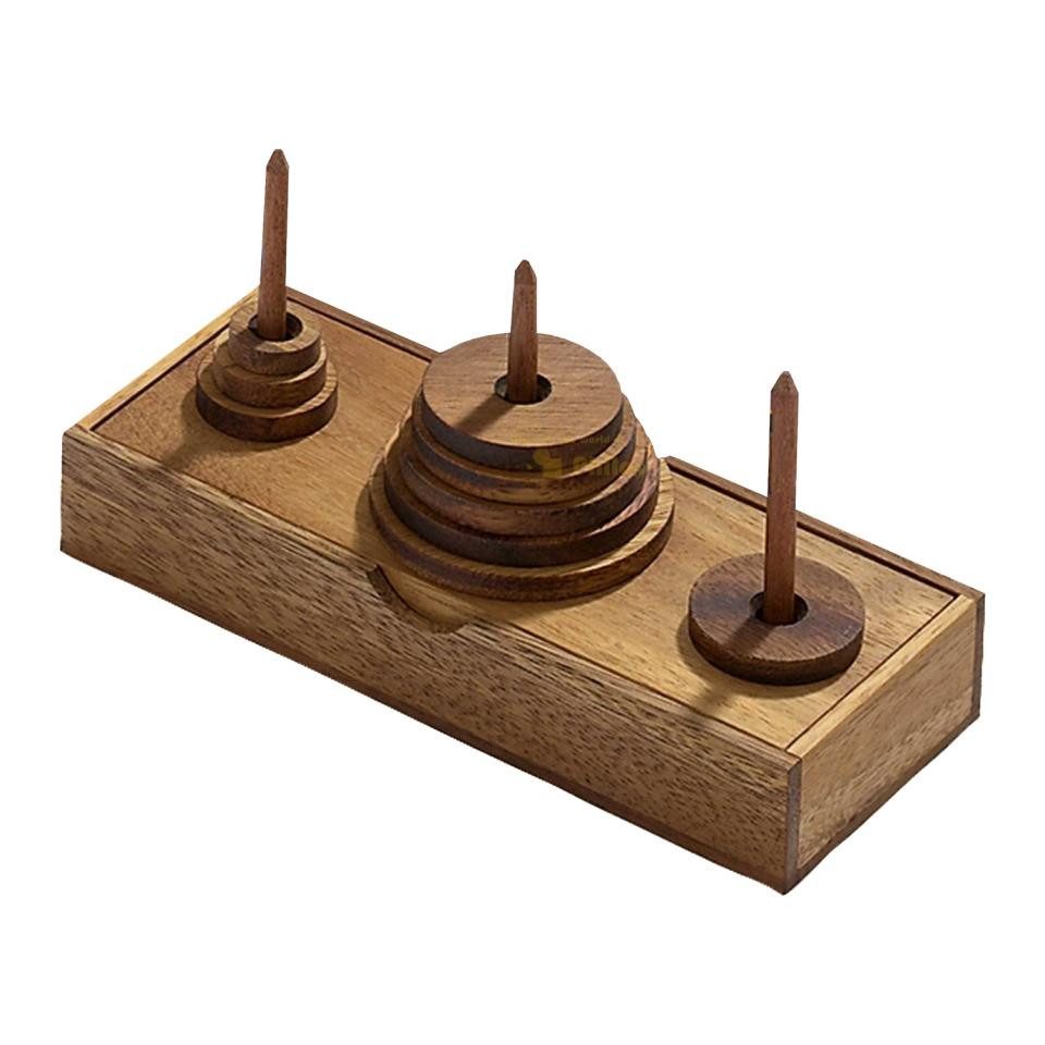 Philos Spiel, Turm von Hanoi - 9 Scheiben - Denkspiel - Knobelspiel - Geduldspiel