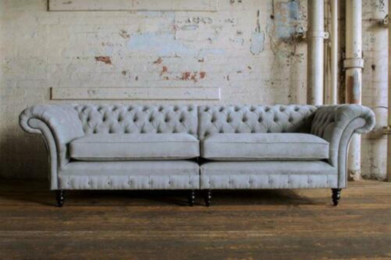 JVmoebel Chesterfield-Sofa, XXL Couch Garnitur Sitzer Sofa 4 Polster Sitz Leder Chesterfield