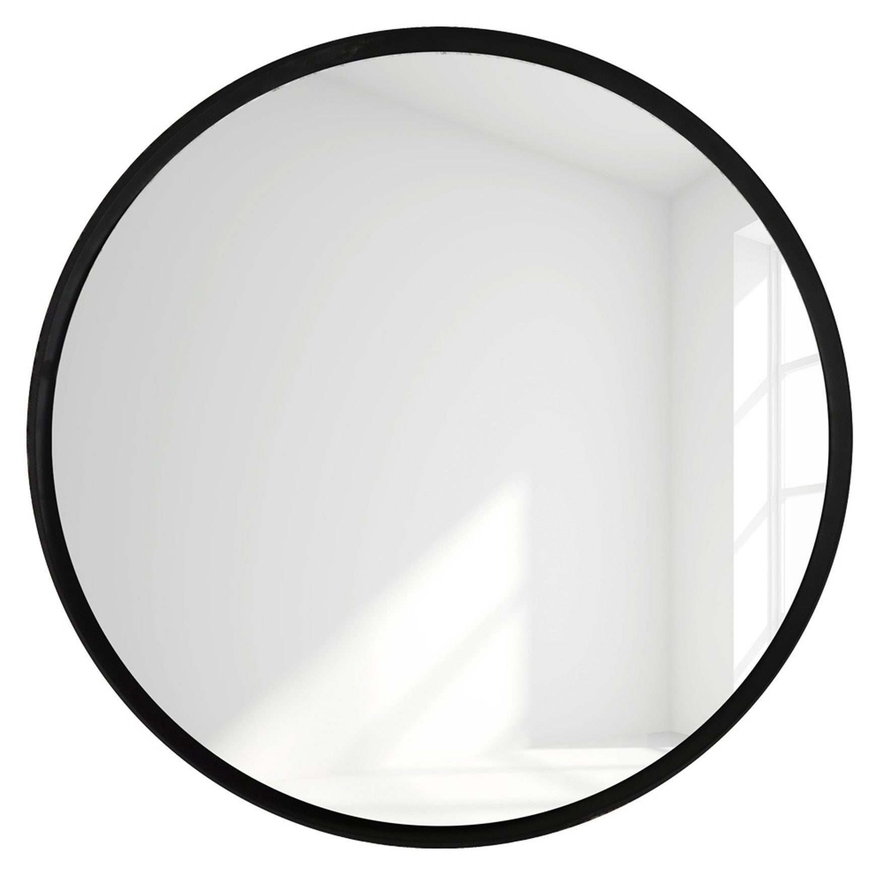 More2Home Wandspiegel Spiegel ROUND XL, Stahl matt schwarz 3 mm, rund ca. 90 cm