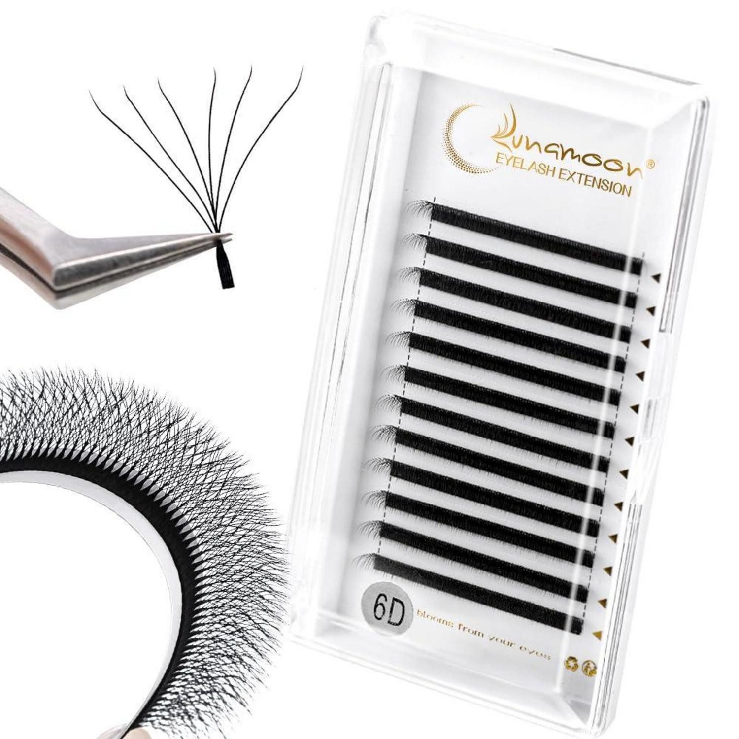 LuxusKollektion Einzelwimpern Wimpern Extension 6D W 9mm C 0.07 mattschwarz