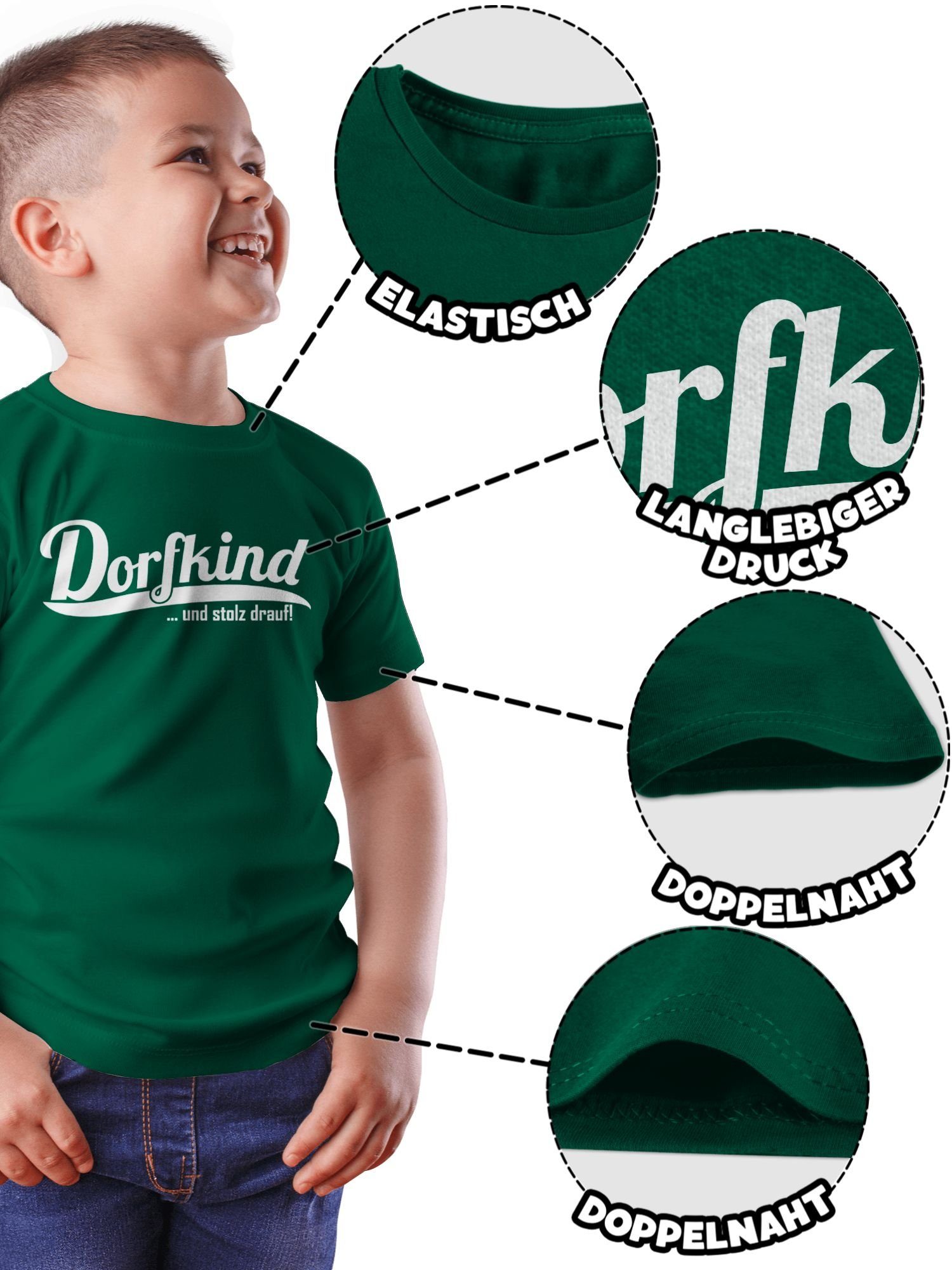 Dorfkind Kinder drauf Sprüche Tannengrün 3 Statement und stolz Shirtracer T-Shirt