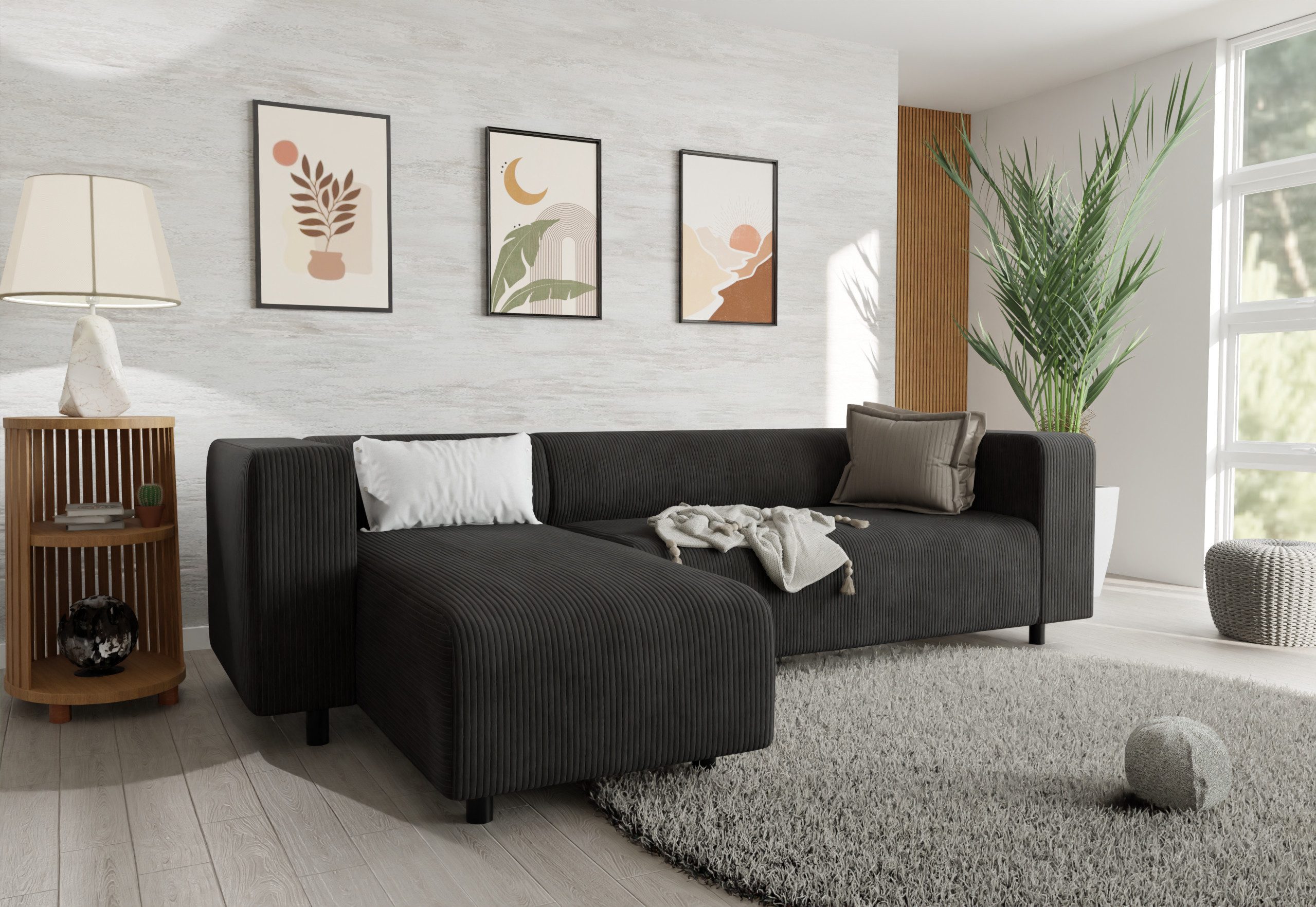S-Style Möbel Ecksofa Gustav mit Ottomane günstig online kaufen