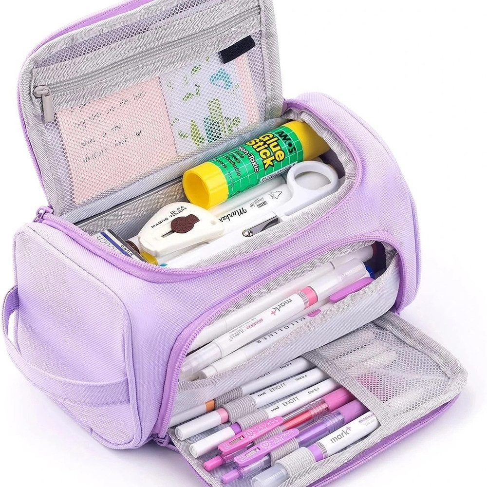 Coonoor Federmäppchen 3 Fächer Große Kapazität Mäppchen Federtasche Stiftetasche, Pencil Case Bleistifttasche für Schule & Büro
