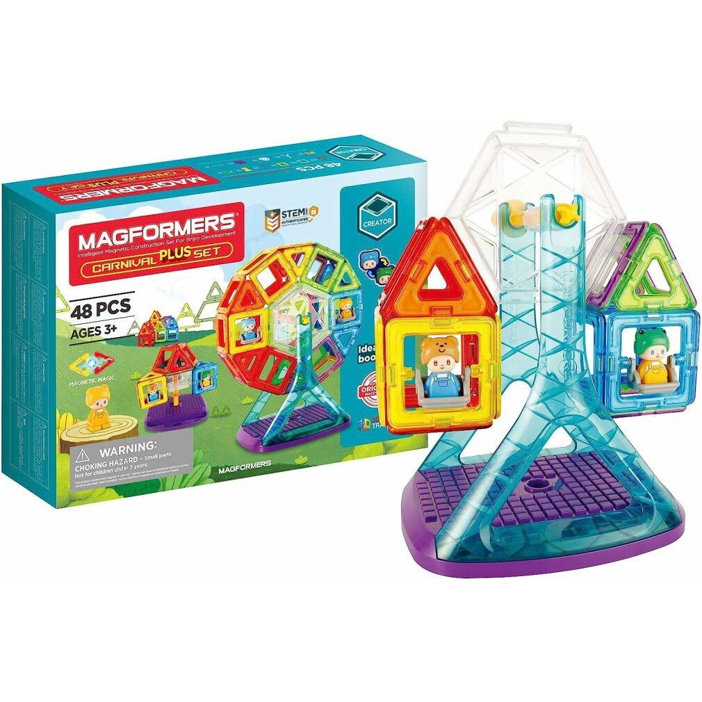 MAGFORMERS Carnival Plus 48 Piece Magnetic Building Set. Makes Fair Rides With Konstruktions-Spielset, (Packung)