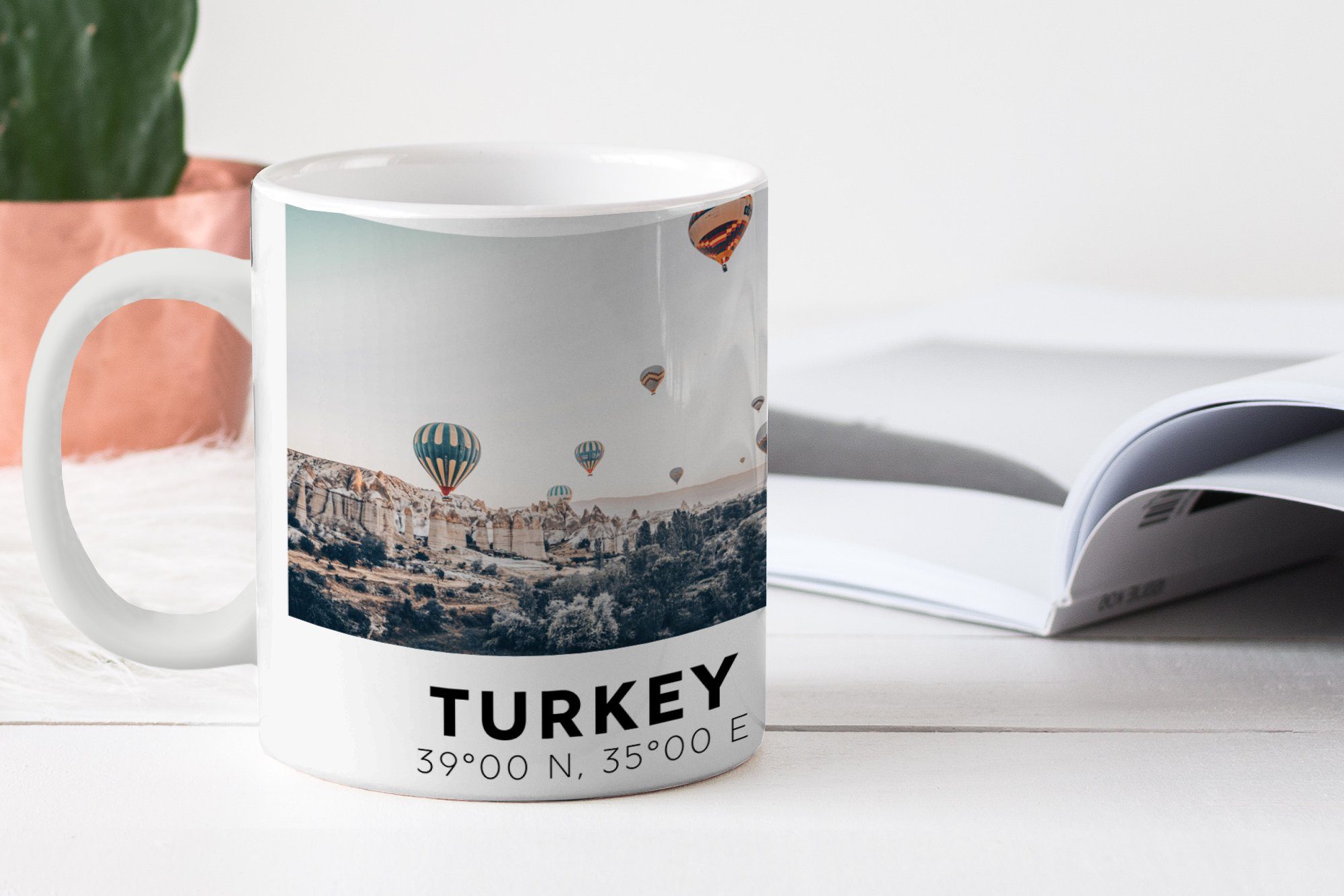 Heißluftballon, Kaffeetassen, Keramik, Teetasse, Tasse Kappadokien - - Becher, MuchoWow Geschenk Teetasse, Türkei