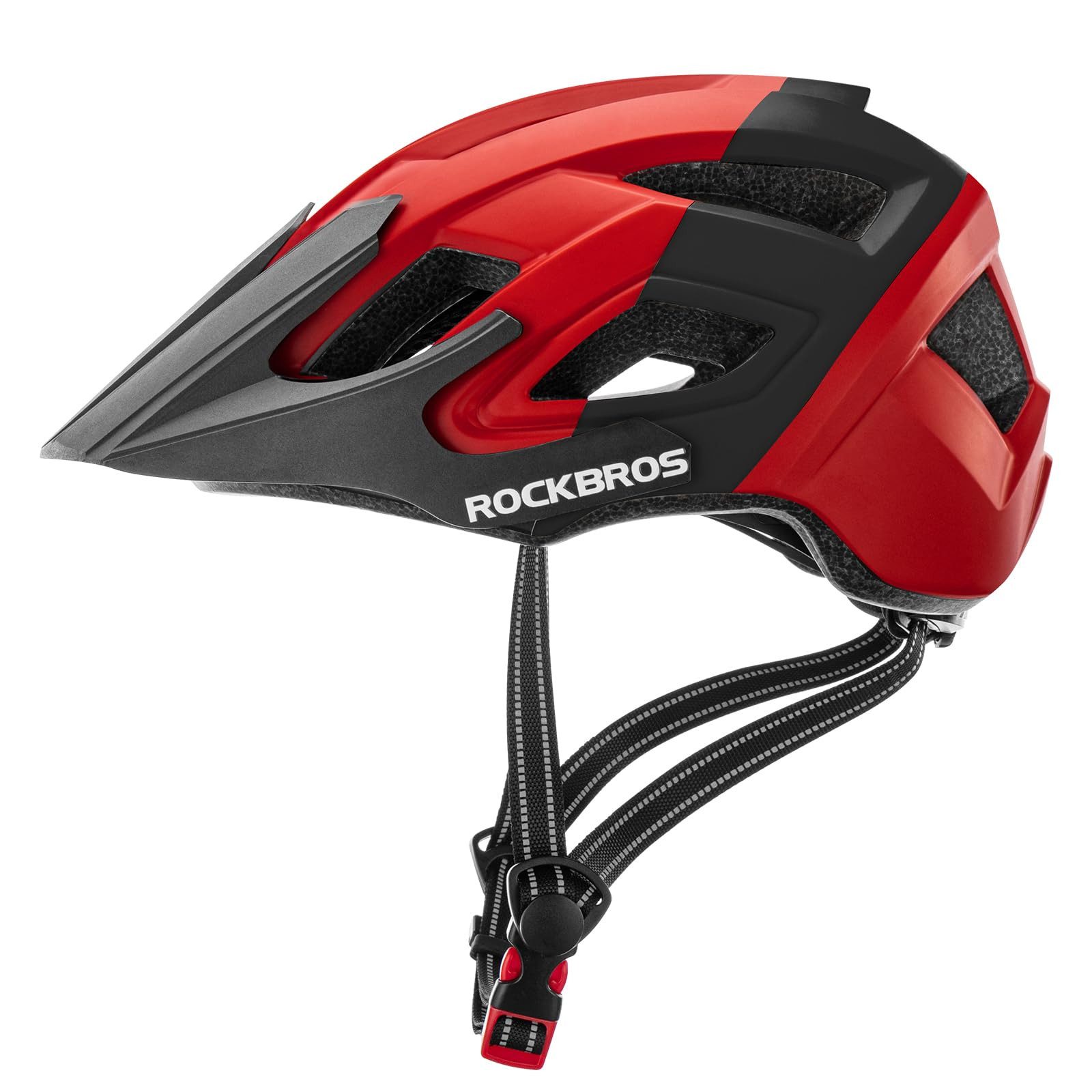 ROCKBROS Fahrradhelm Fahrradhelm Sicherheitshelm Radhelm (Mountainbike und Straßenrad Zubehörteile, Einheitsgröße 56-62 cm), Integriertes Visier schützt