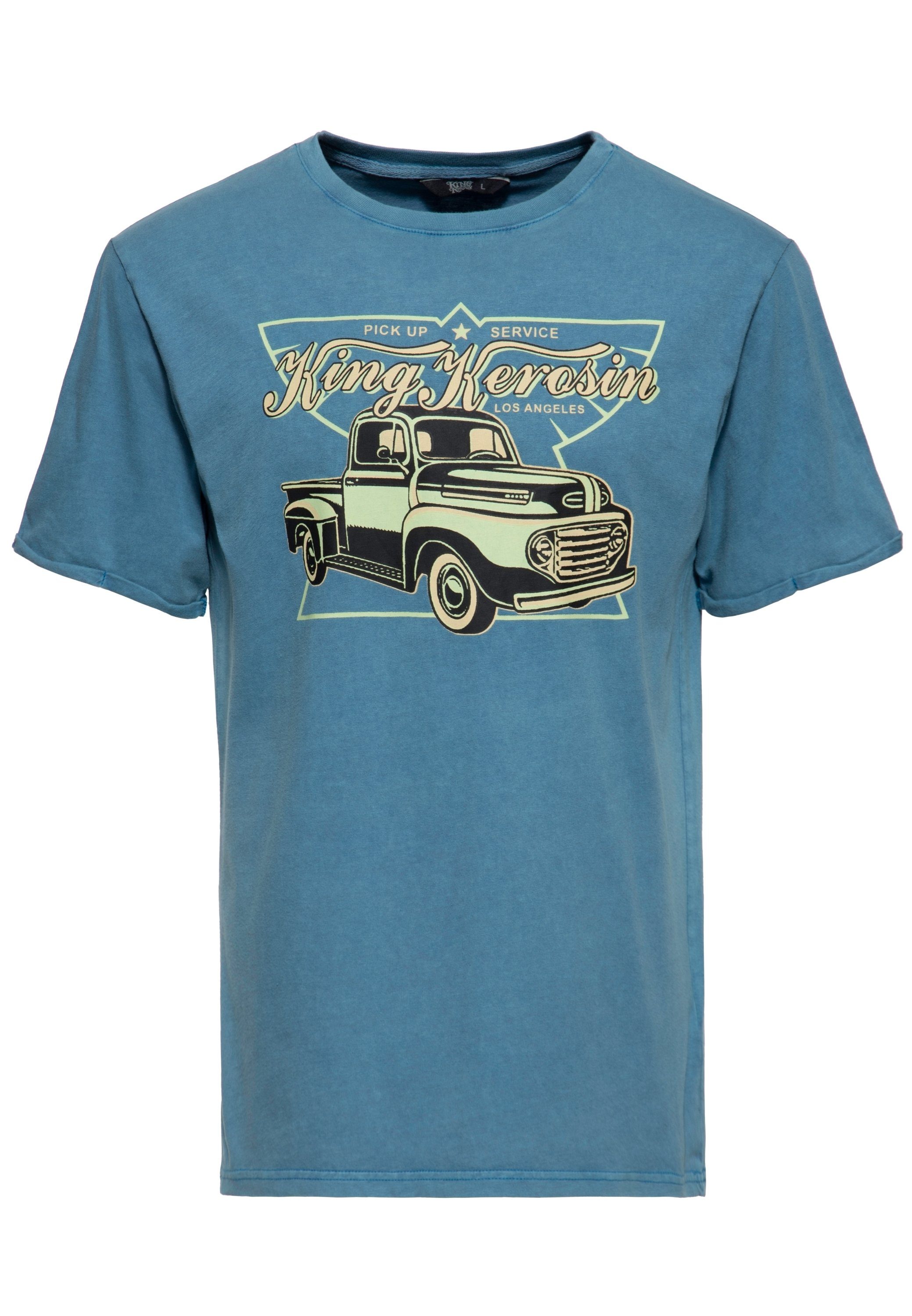 KingKerosin Print-Shirt Pick Up Service (1-tlg) Oil-Washed
