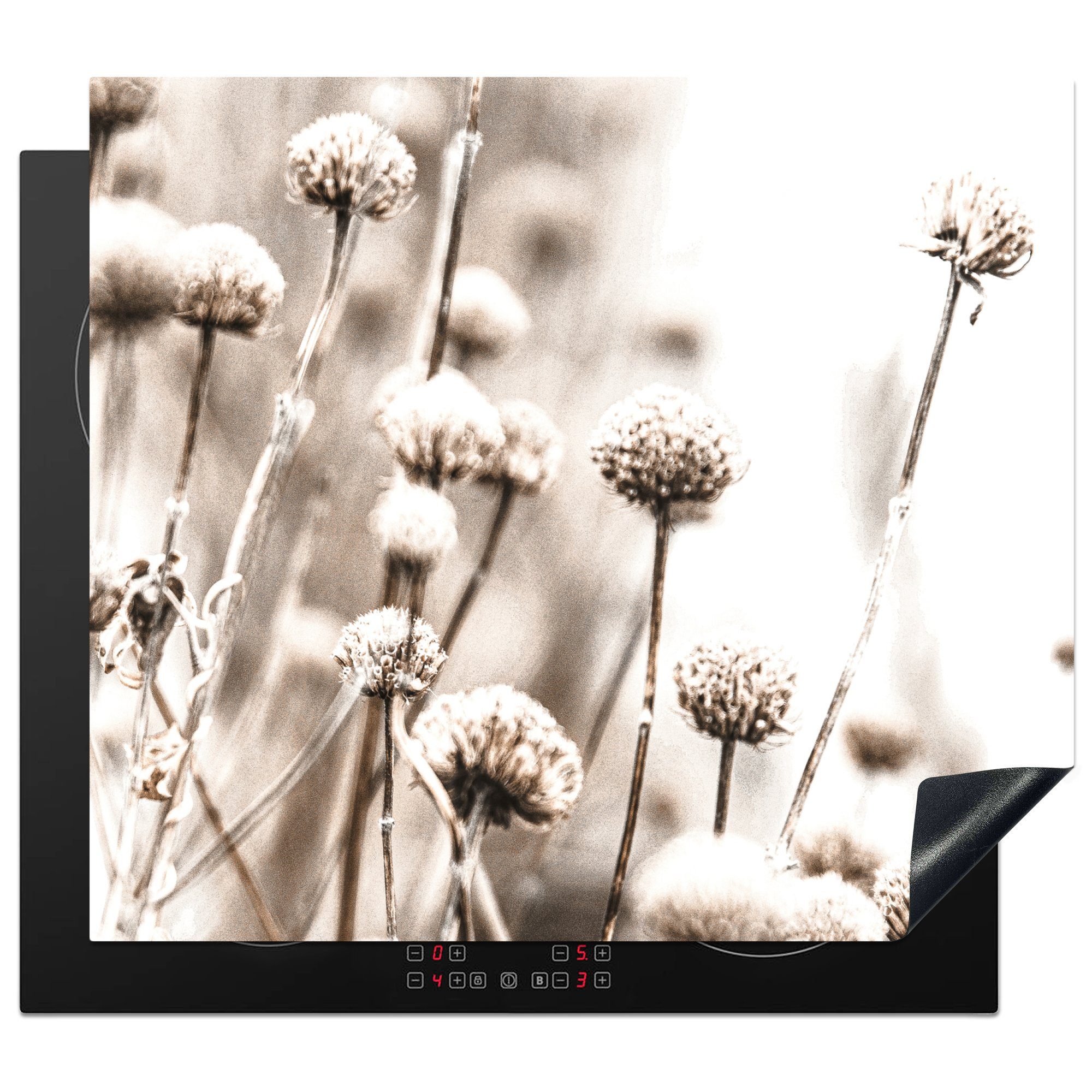 MuchoWow Herdblende-/Abdeckplatte Blumen - Pflanzen - Stillleben - Natur, Vinyl, (1 tlg), 60x52 cm, Mobile Arbeitsfläche nutzbar, Ceranfeldabdeckung