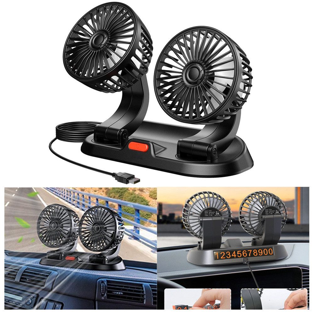 QUBEBU Tischventilator Auto-Doppelkopfventilator, Elektroauto-Ventilator, A günstig online kaufen