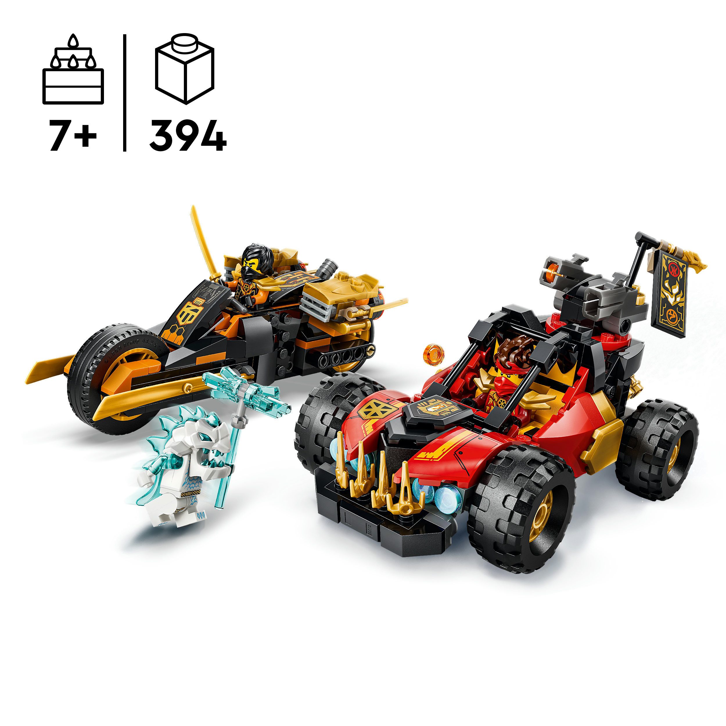 LEGO® Kais und Coles Kombi-Flitzer (71864), LEGO Ninjago Konstruktionsspielsteine, (394 St), Made in Europe – Bild 3 von 5
