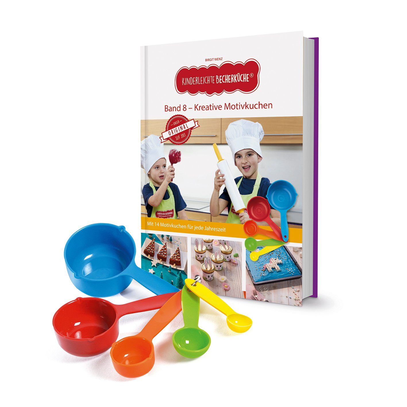 Kinderleichte Becherküche Back-Set Band 8 - Kreative Motivkuchen, Set inkl. 5 Мірні склянки + Rezeptbuch, (6-tlg)