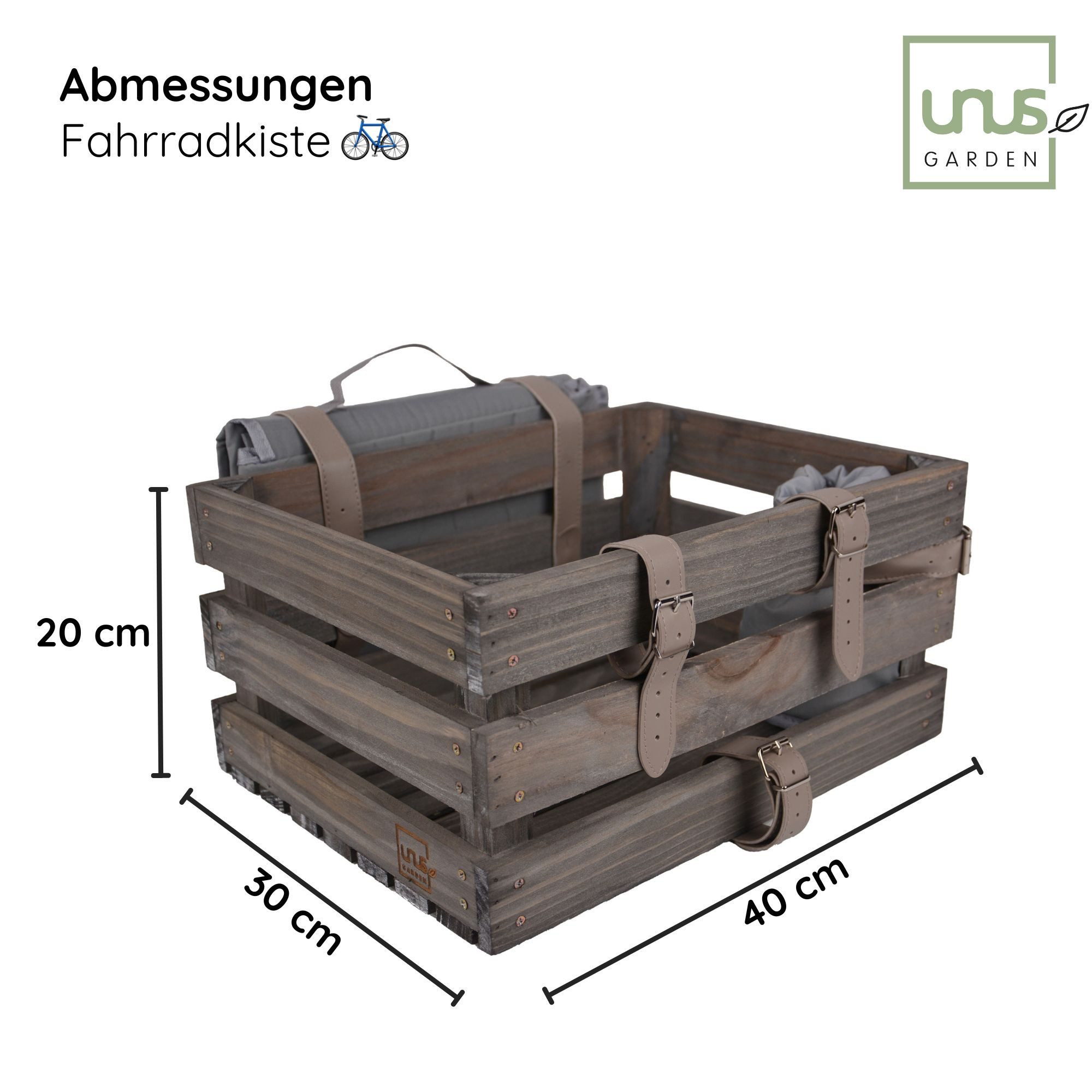 UNUS GARDEN Fahrradkorb Fahrradkiste Picknick Holz günstig online kaufen