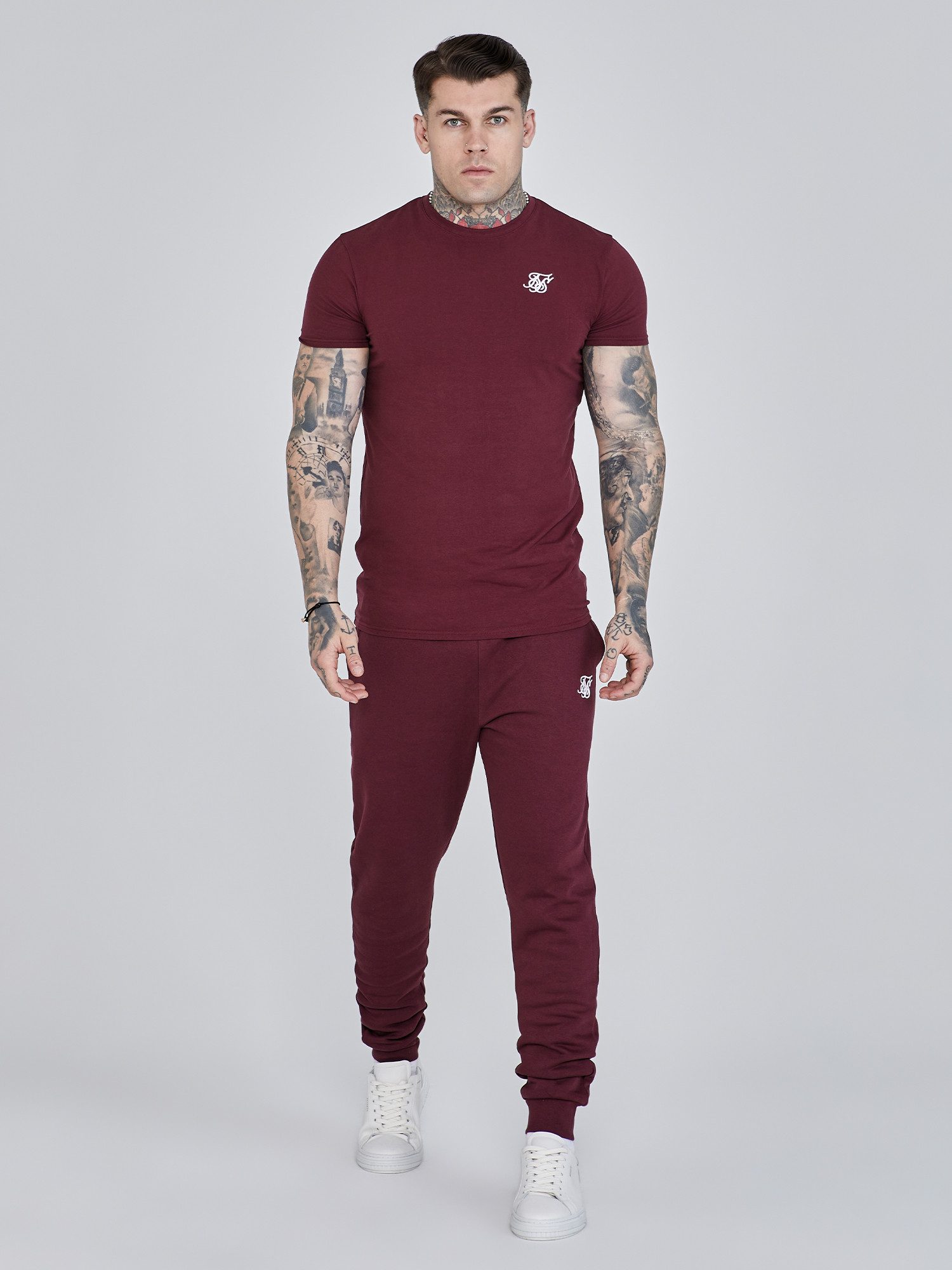 Siksilk T-Shirt SikSilk Herren Bordeaux Essentials T-Shirt günstig online kaufen