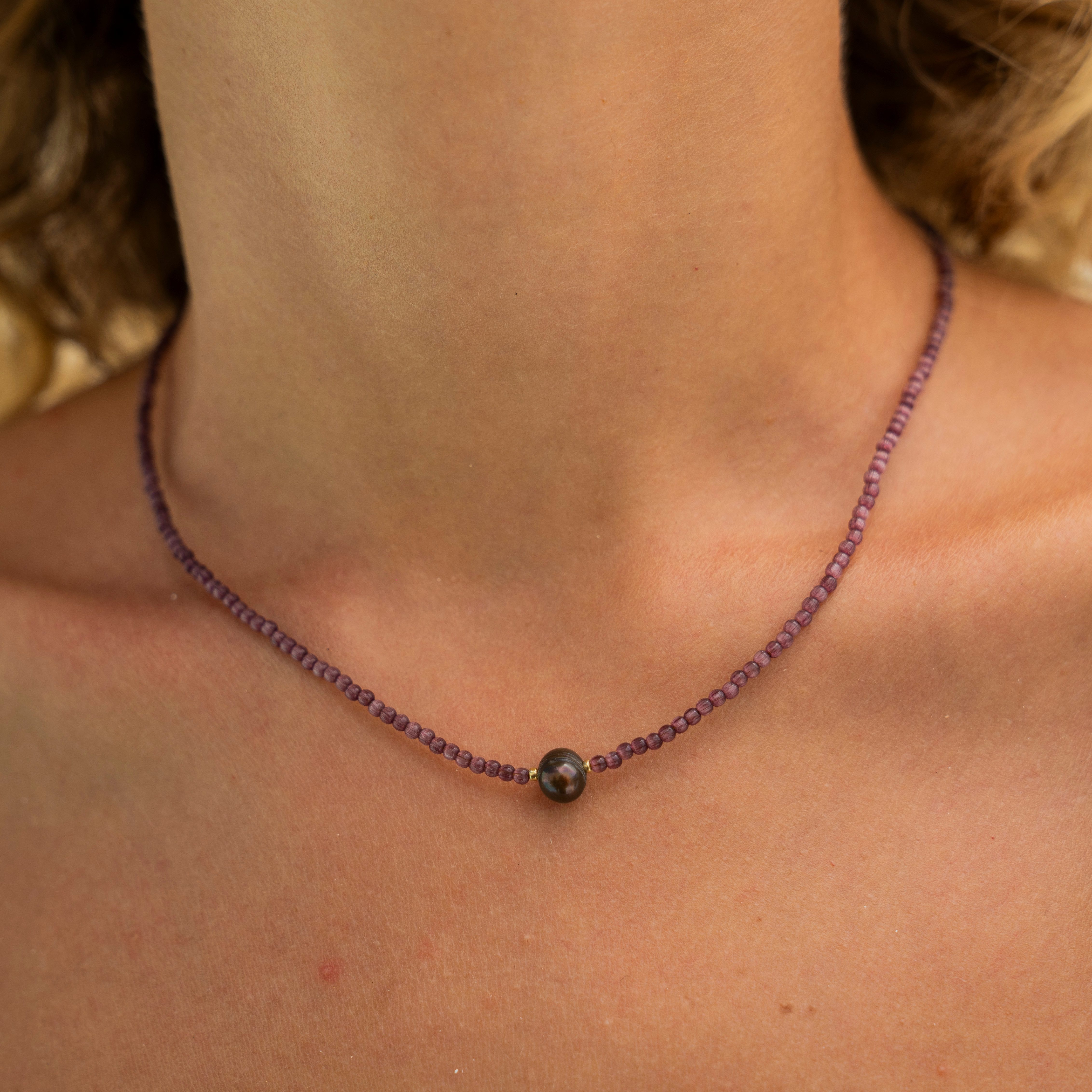 Made by Nami Perlenkette Damen Choker bunt Glasperlen Naturstein Verstellba günstig online kaufen