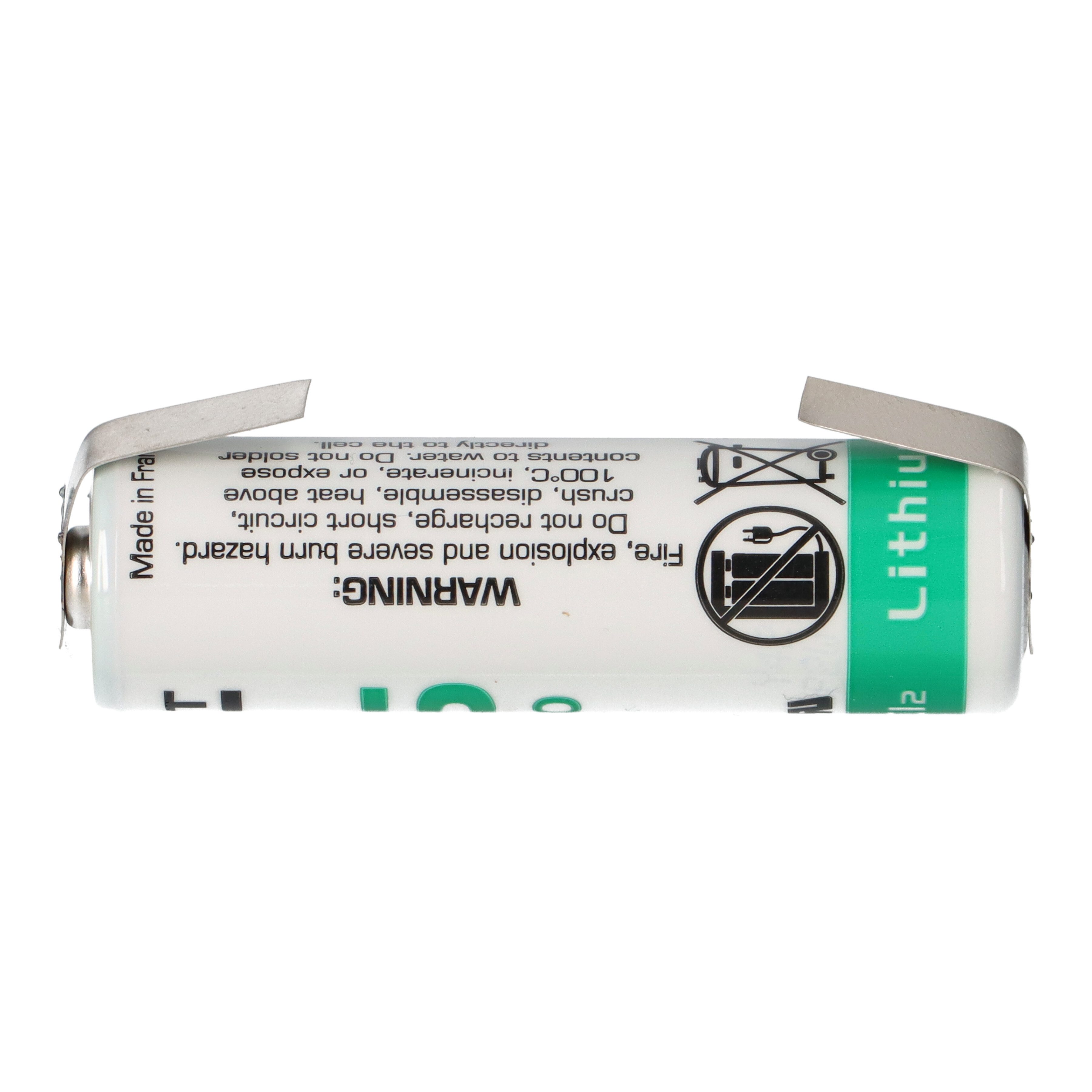 Saft Lithium 3,6V Batterie LS14500 AA-Zelle Lötfahne U-Form Batterie