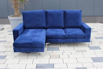 JVmoebel Ecksofa Ecksofa L-Form Sofa Couch Design Blau Polster Textil Sofort