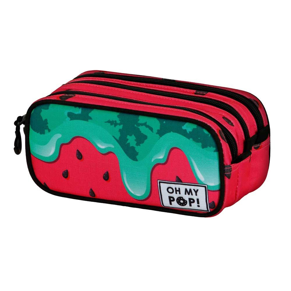 Oh My Pop! Federmäppchen Melty Melon Mäppchen Schreibmäppchen Federtasche, 3 Fächer