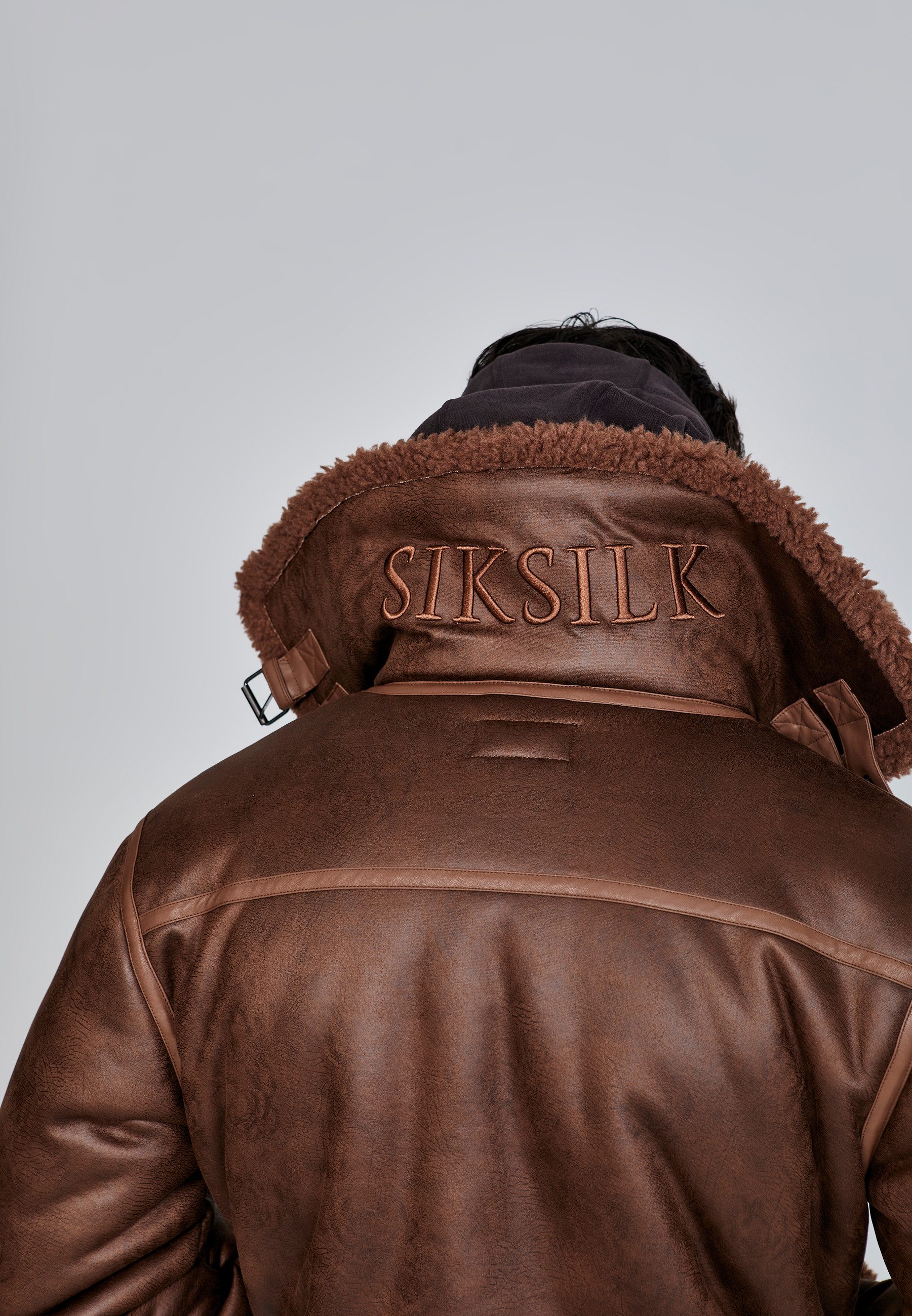Siksilk Jackett SikSilk Herren Braune Fliegerjacke